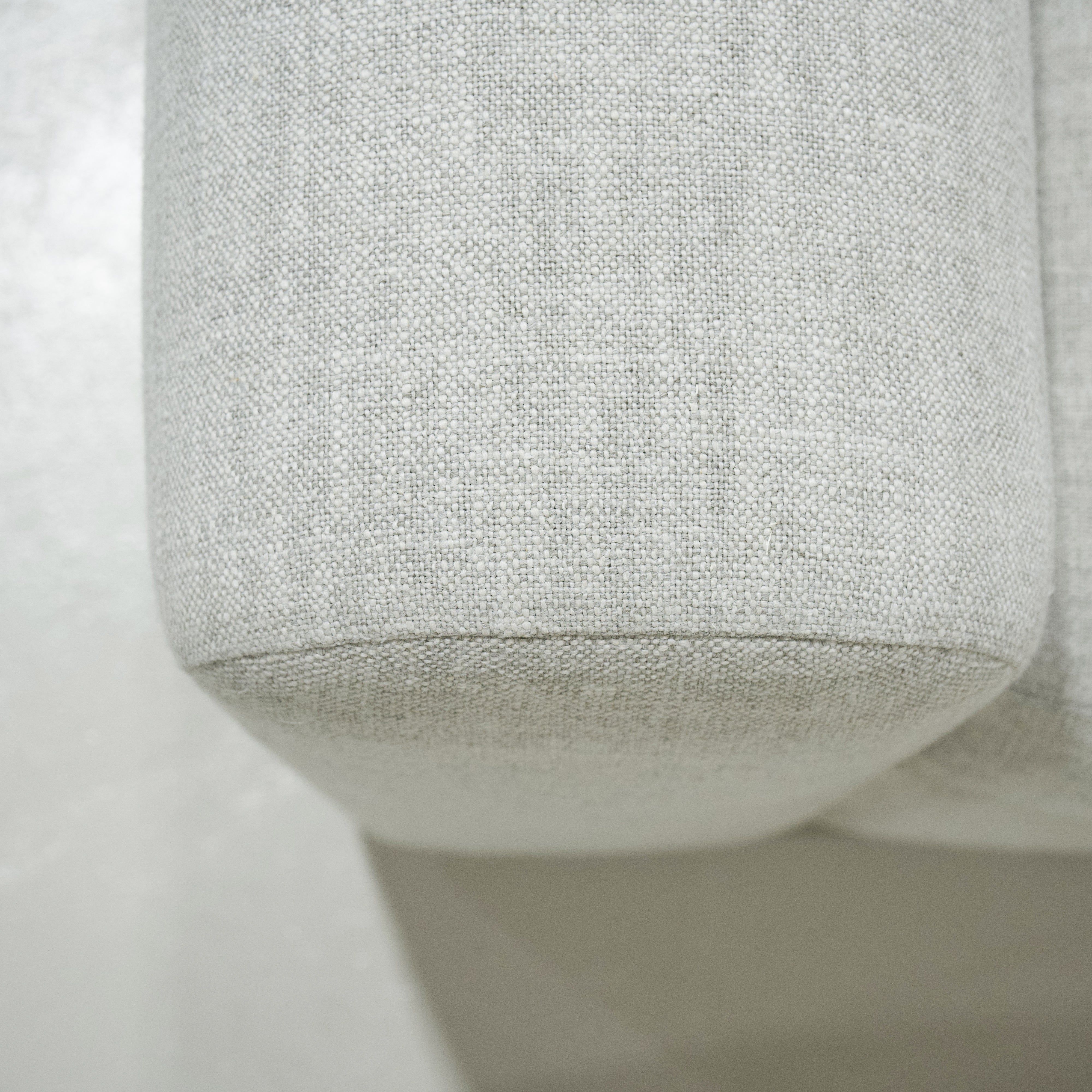 As Shown : Three Back Cushions Configuration, Upholstered Belgian Fog