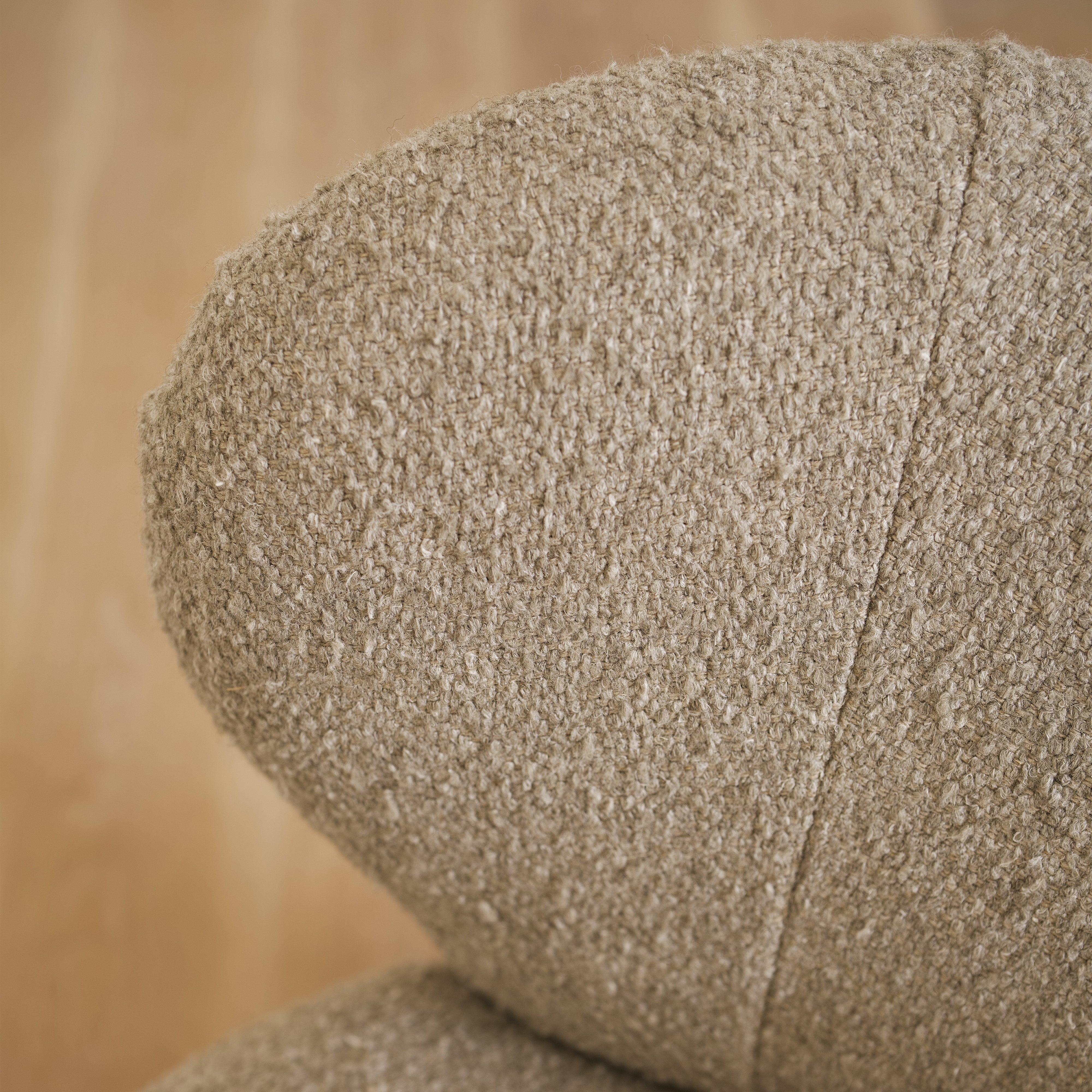 As Shown: 34"W x 35"D x 32"H | Style: Upholstered | Fabric: Berber Shale | Base: Legs | Finish: Sand