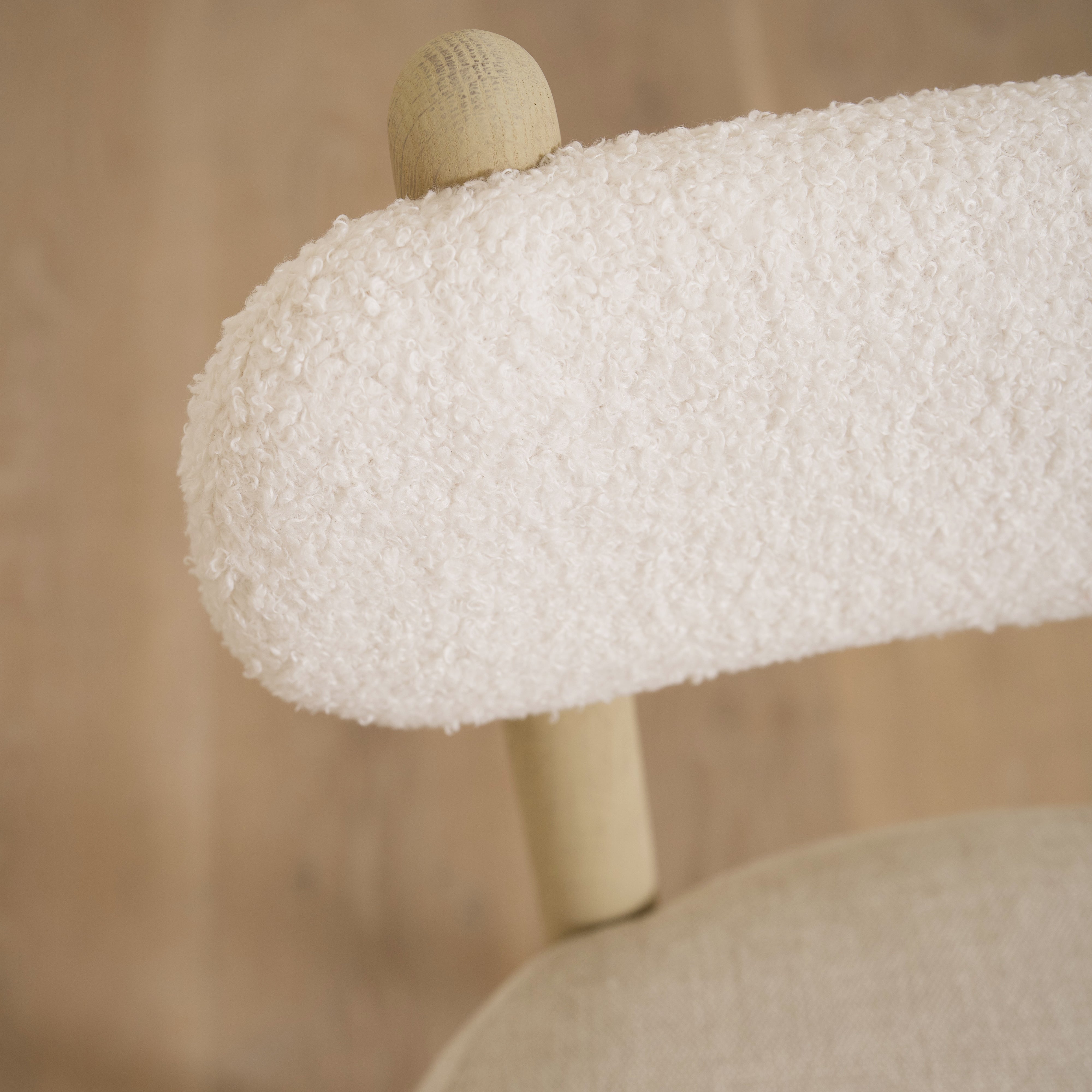 As Shown: 19"L x 21"D x 33"H | Style: Upholstered | Fabric: Peak White Back Marion Natural Seat | Finish: Sand