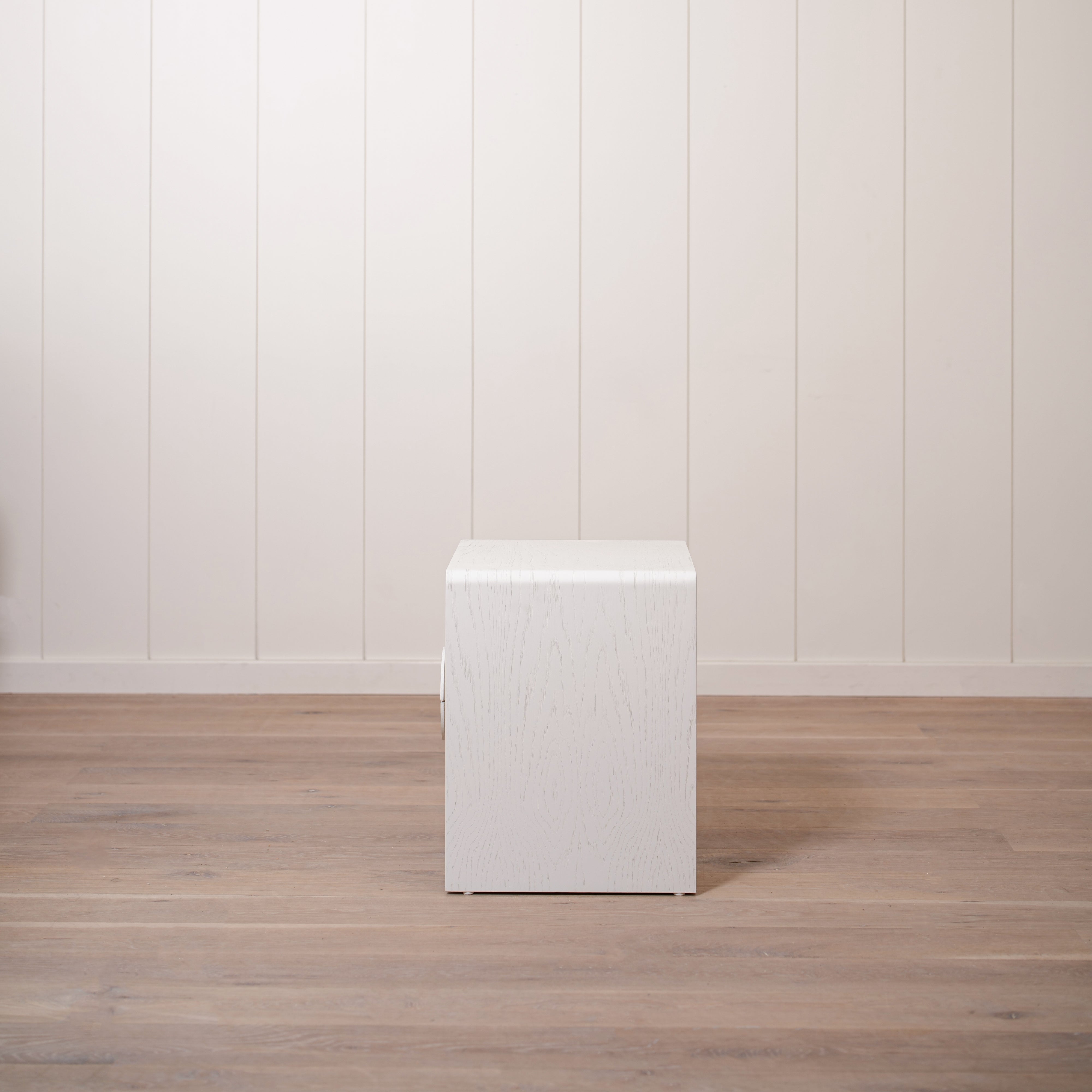 As Shown: 20"L x 18"D x 23"H | Material: Solid Ash | Finish: Wire Brushed Painted EdgeComb Grey