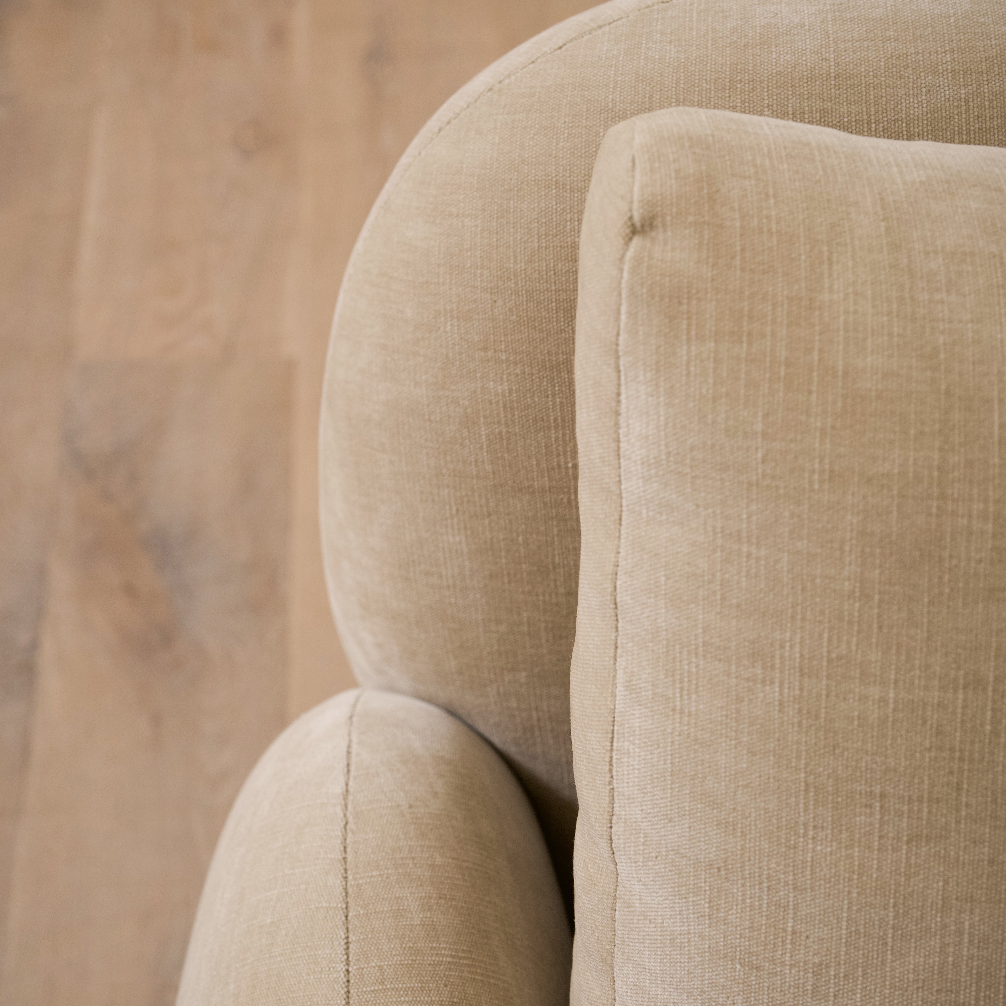 As Shown Upholstered in Canyon Sand, Swivel