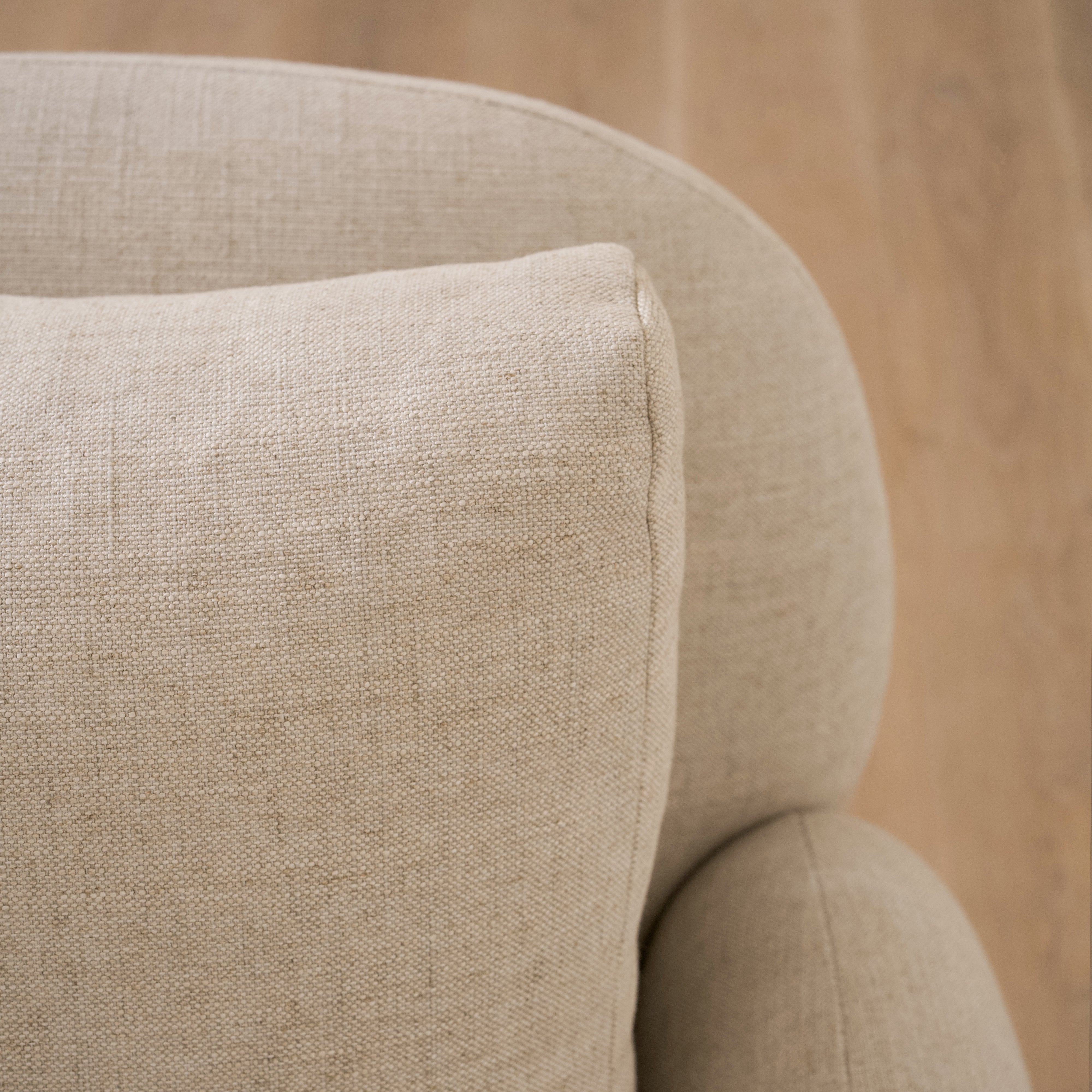 As Shown Upholstered in Aspyn Oatmeal, Swivel