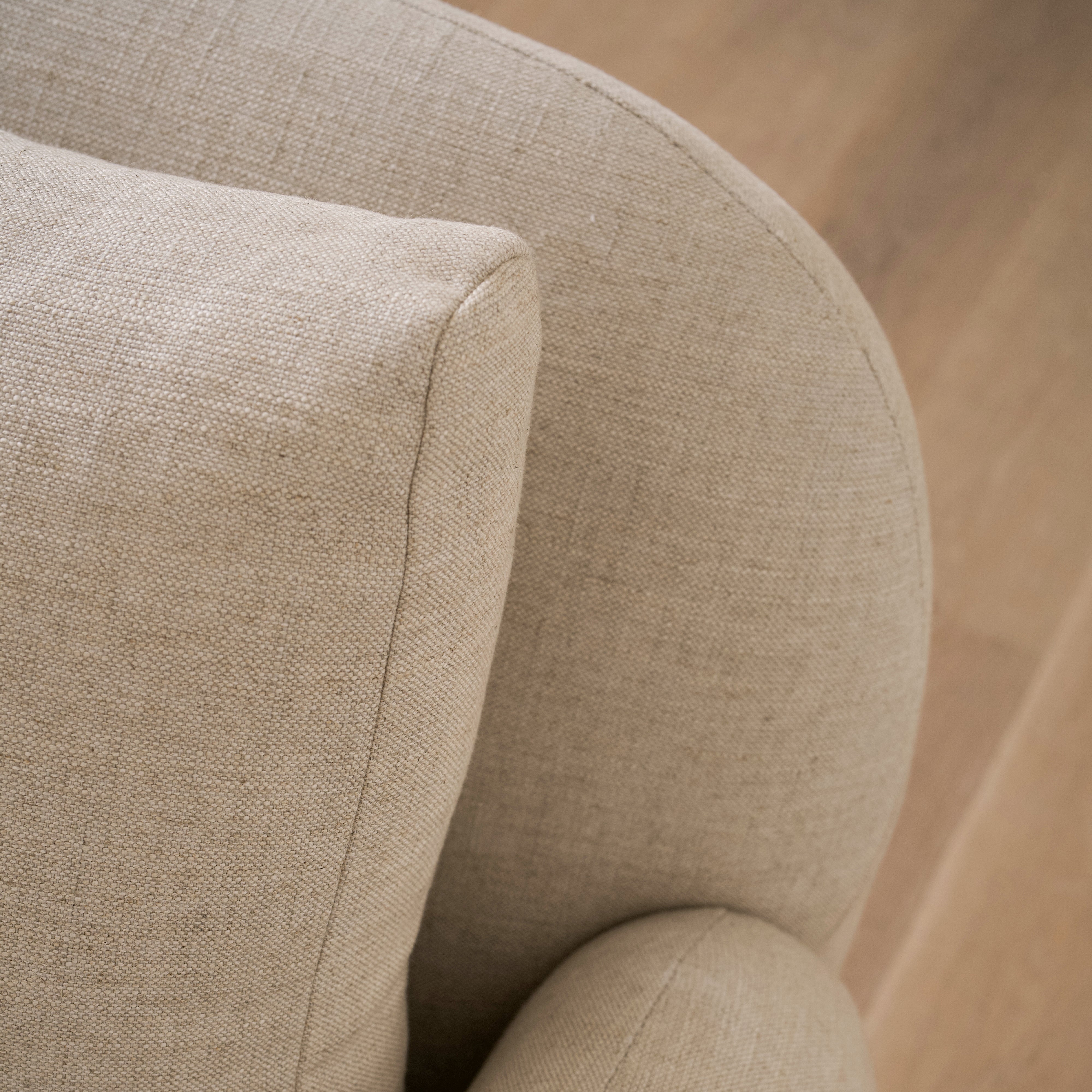 As Shown Upholstered in Aspyn Oatmeal, Swivel