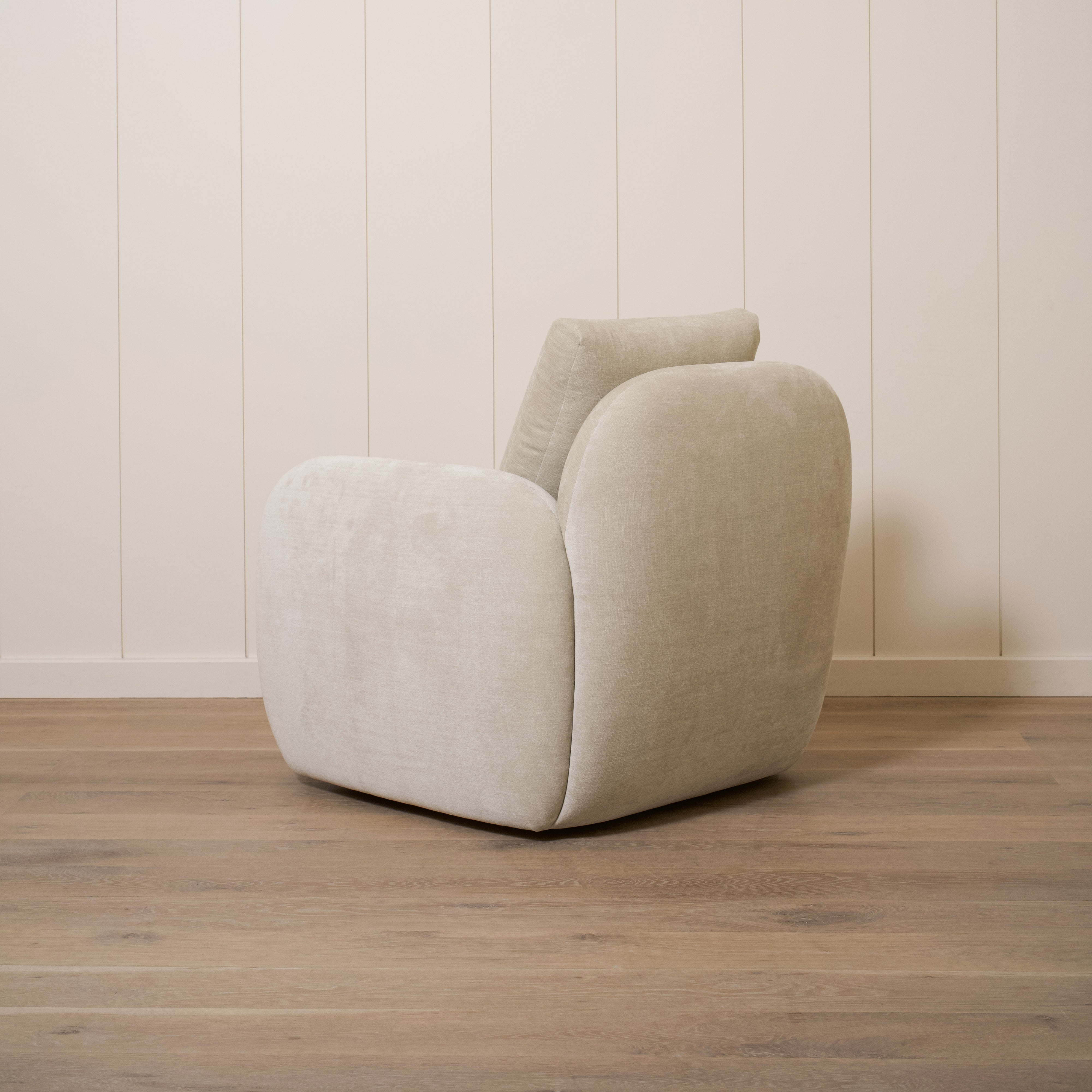 As Shown Upholstered in Canyon Dune, Swivel