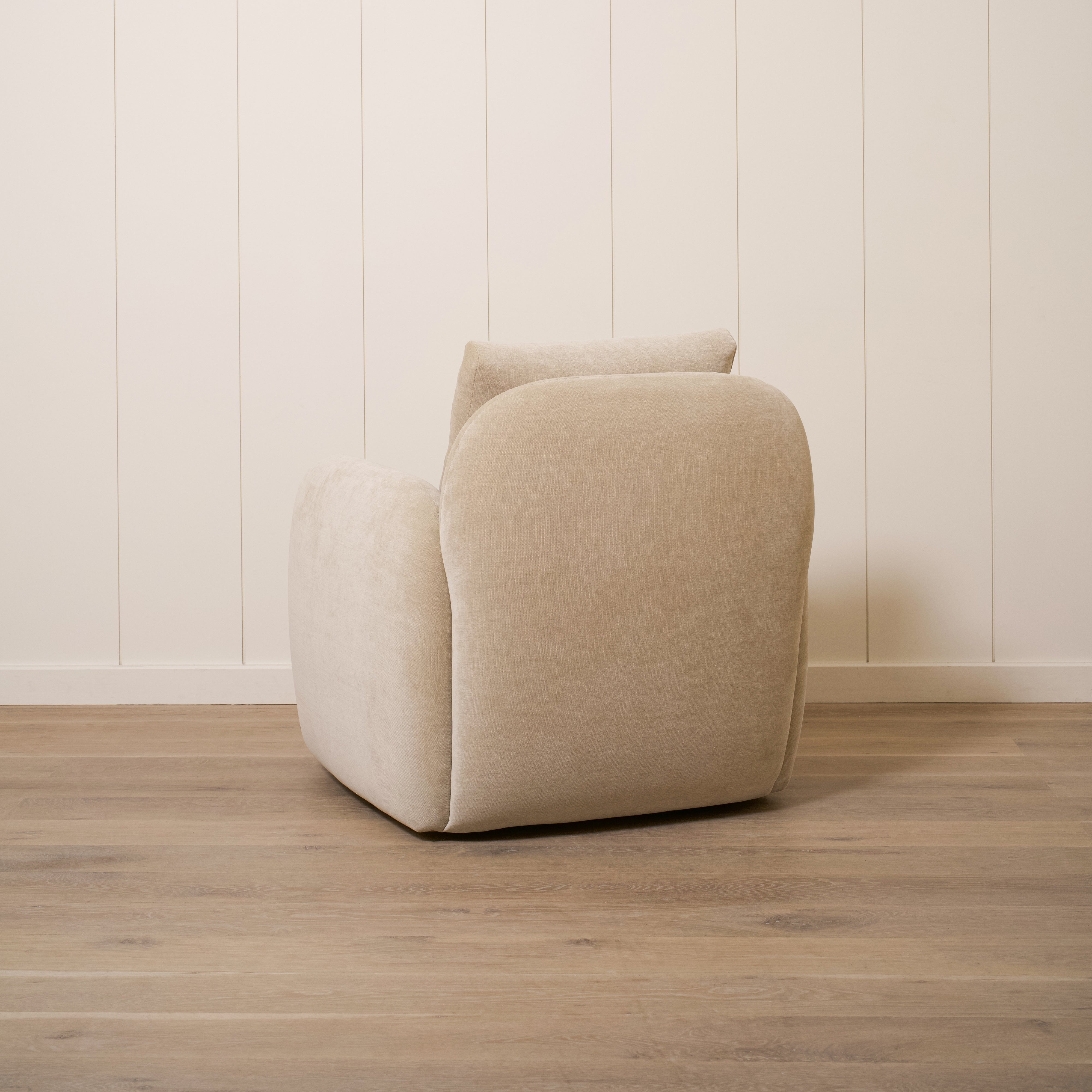 As Shown Upholstered in Canyon Sand, Swivel