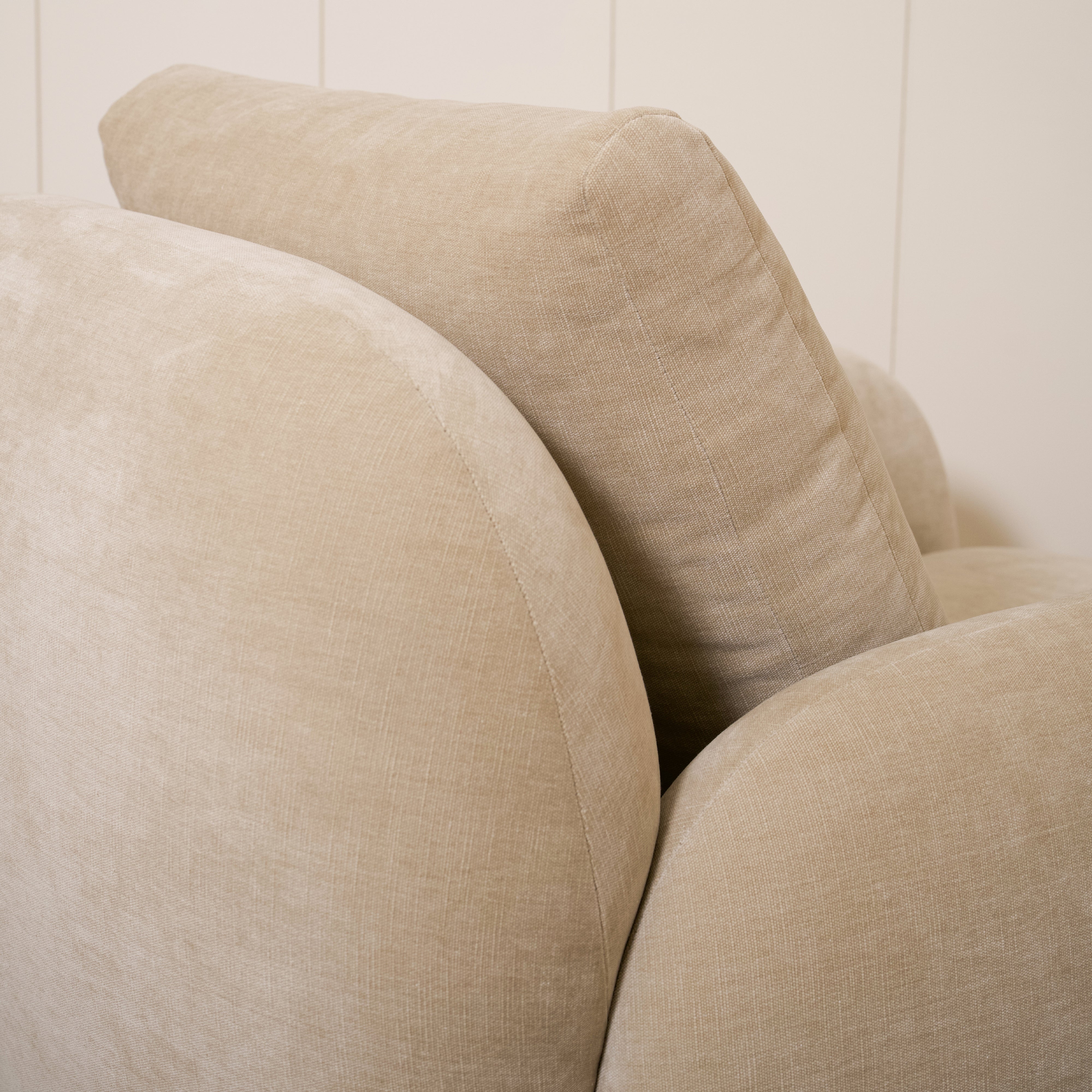 As Shown Upholstered in Canyon Sand, Swivel