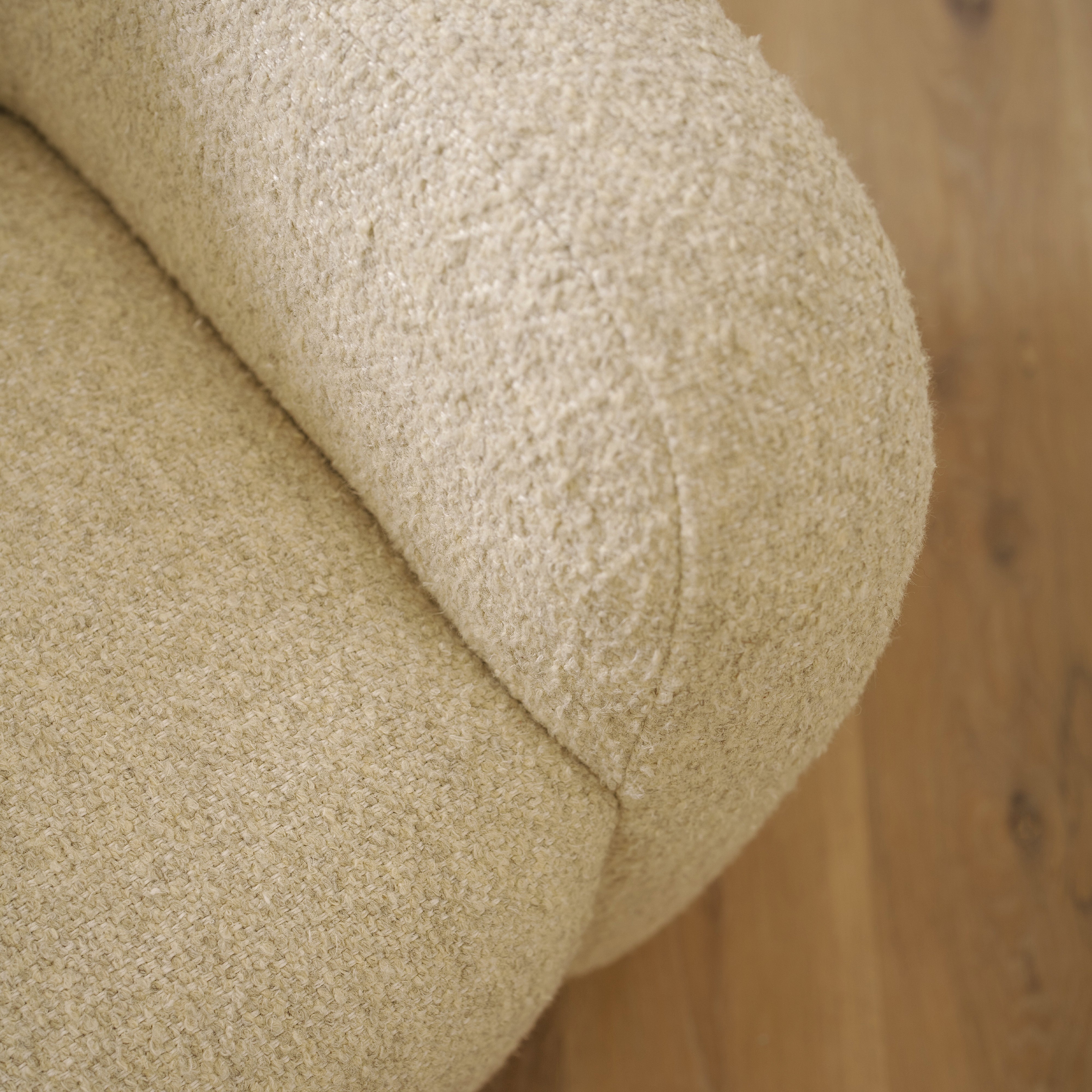 As shown upholstered in Berber Natural, legs in Sand finish