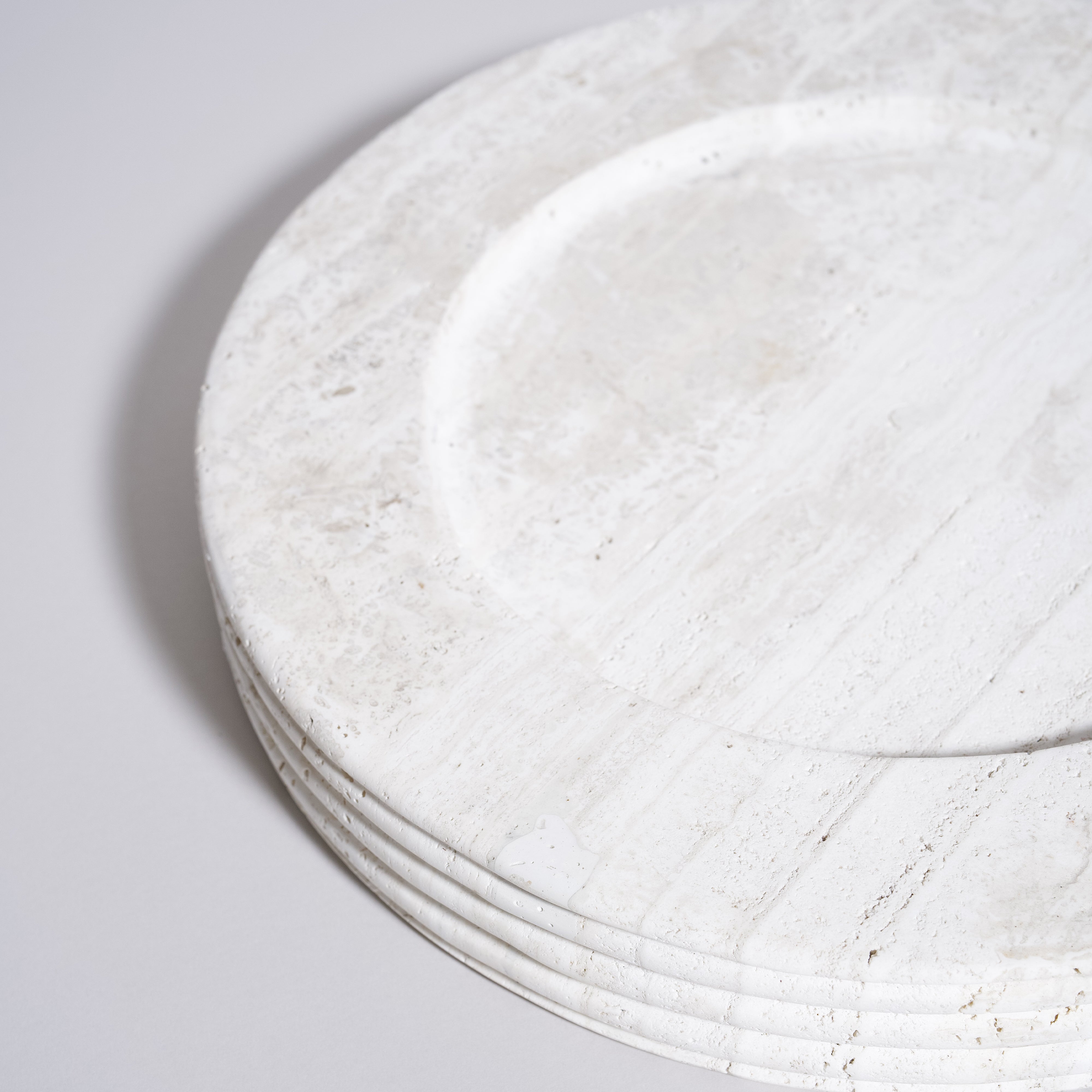 As Shown in Large, White Travertine