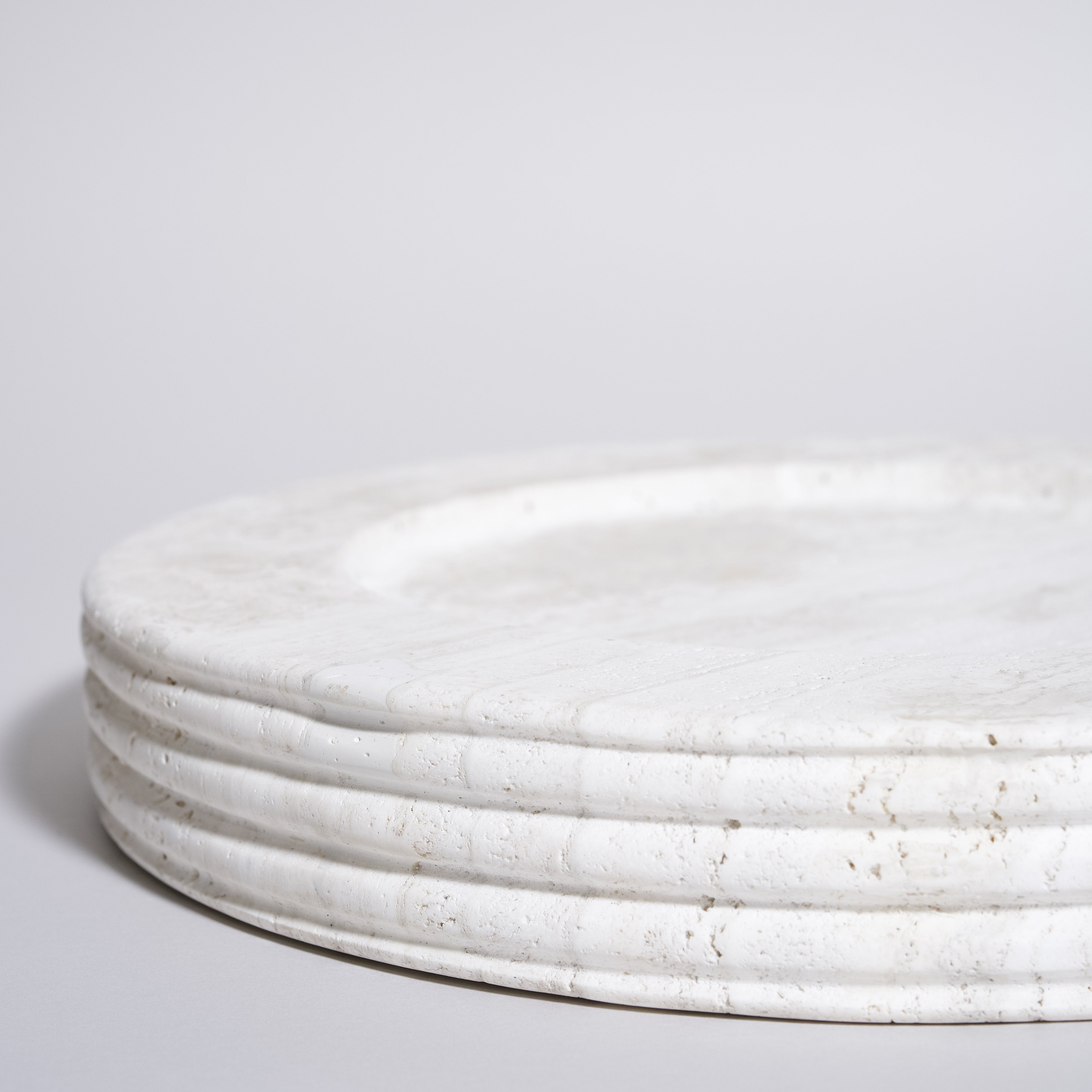 As Shown in Large, White Travertine