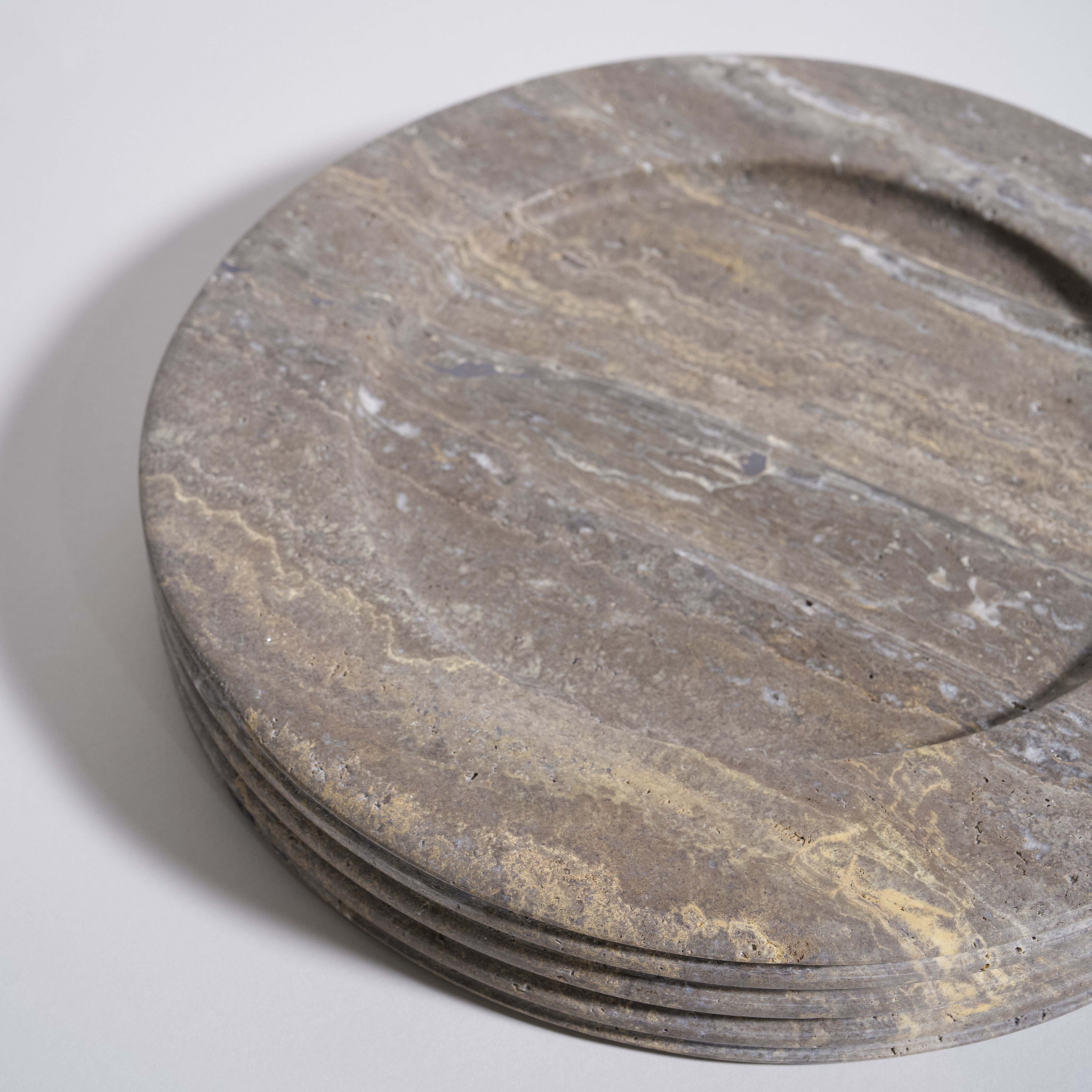 As Shown in Large, Silver Grey Travertine