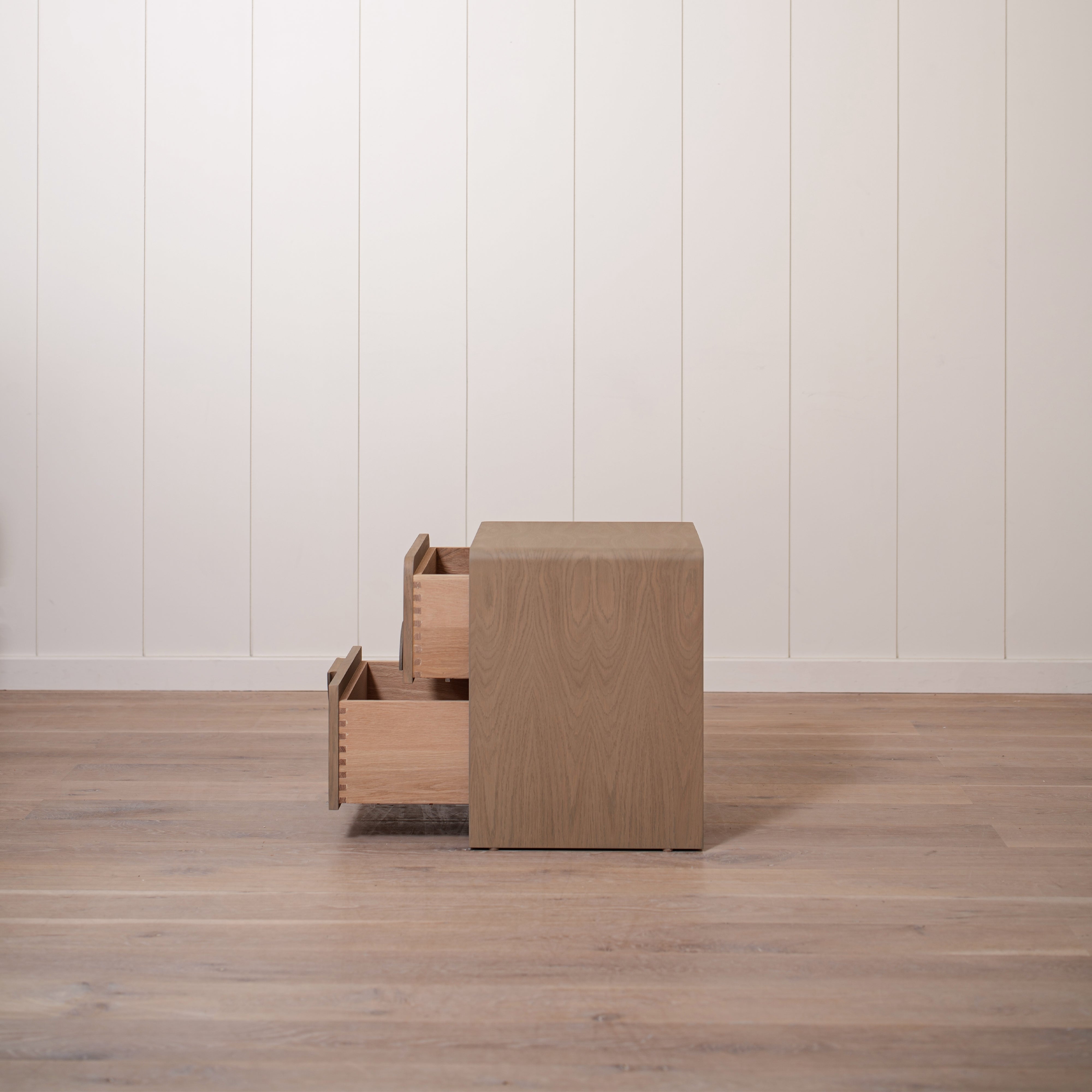 As Shown: 20"L x 18"D x 23"H | Material: Solid Oak | Finish: Hazel