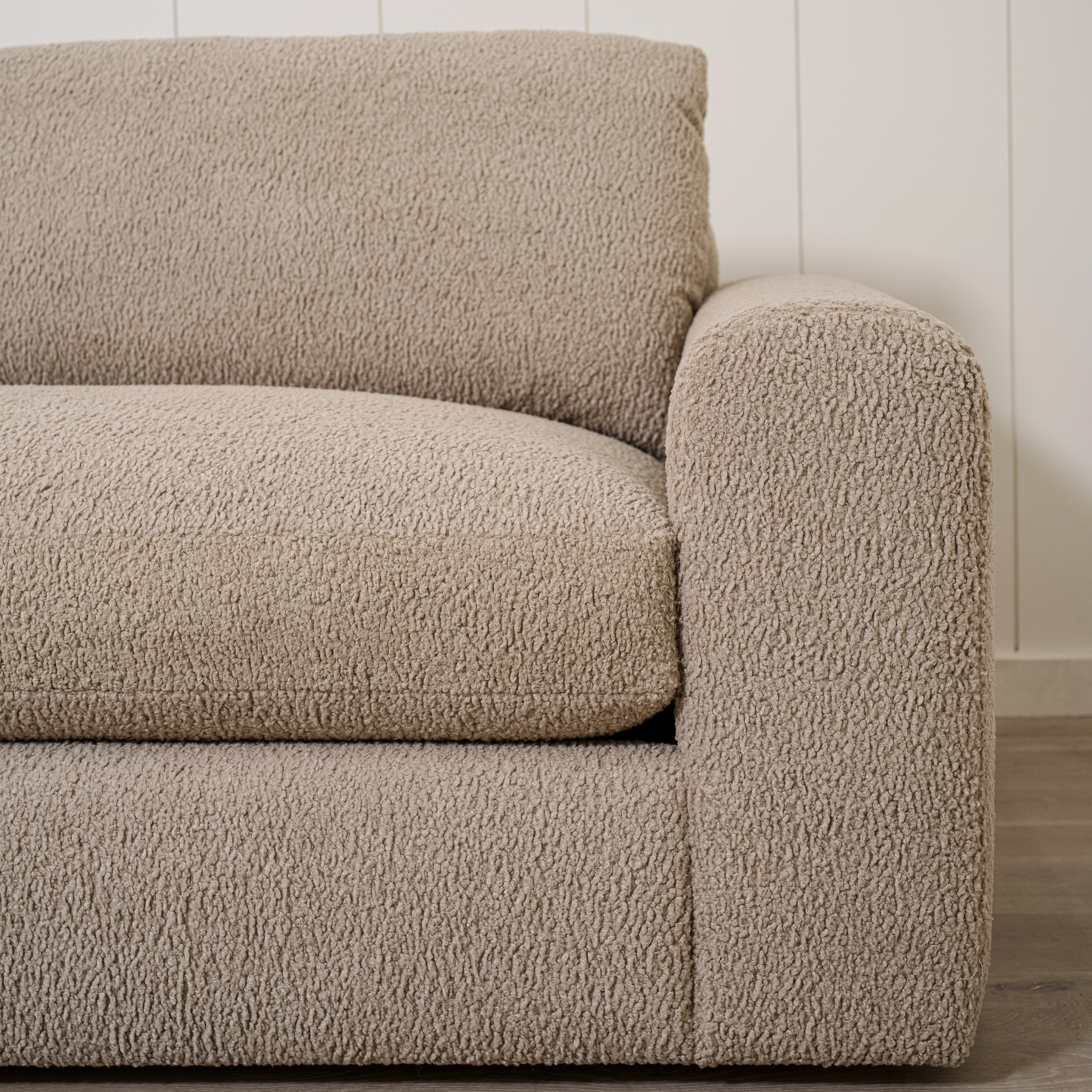 As Shown in Large, Upholstered in Sheepskin Toast