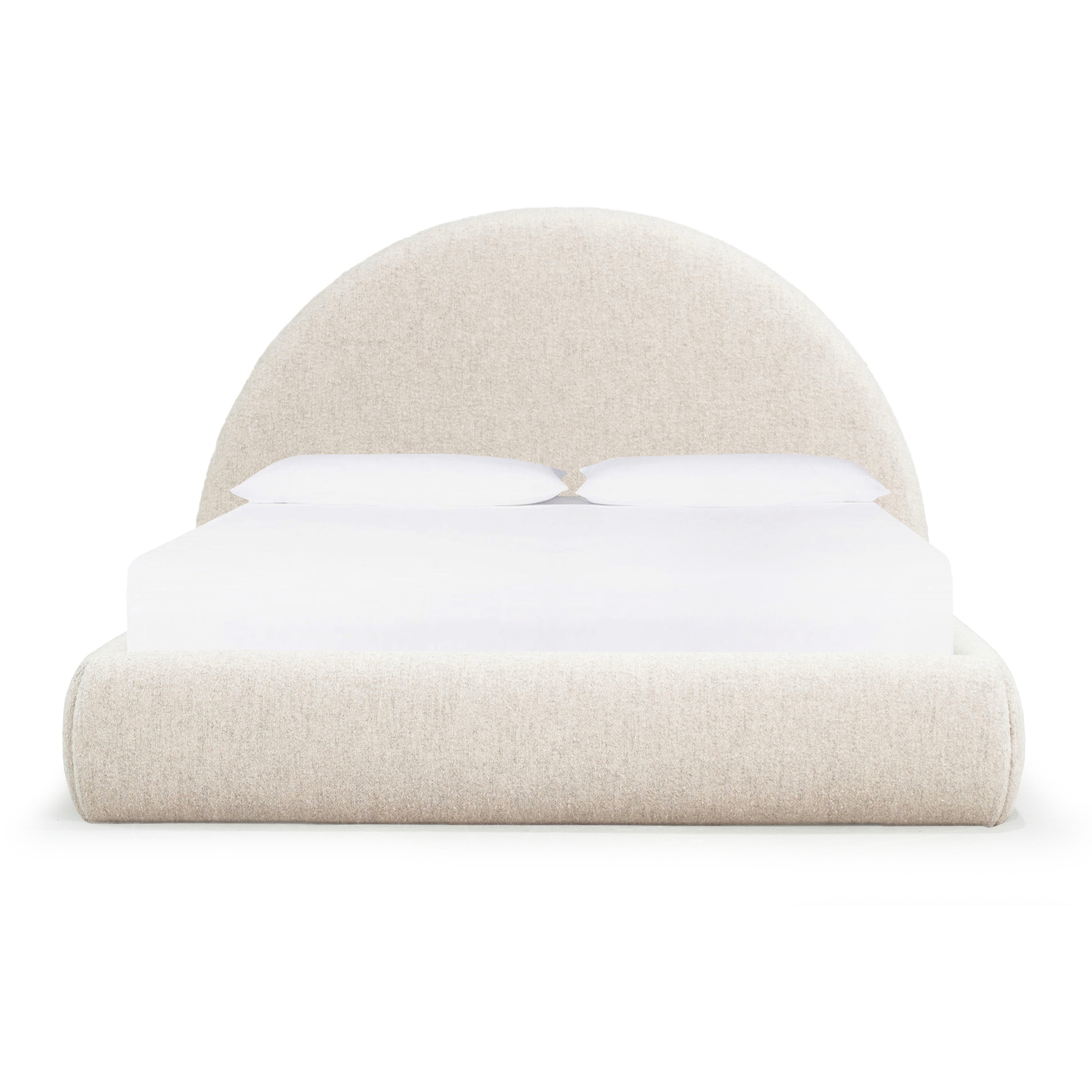 As Shown: King | Style: Upholstered | Fabric: Berber Linen | Finish: N/A