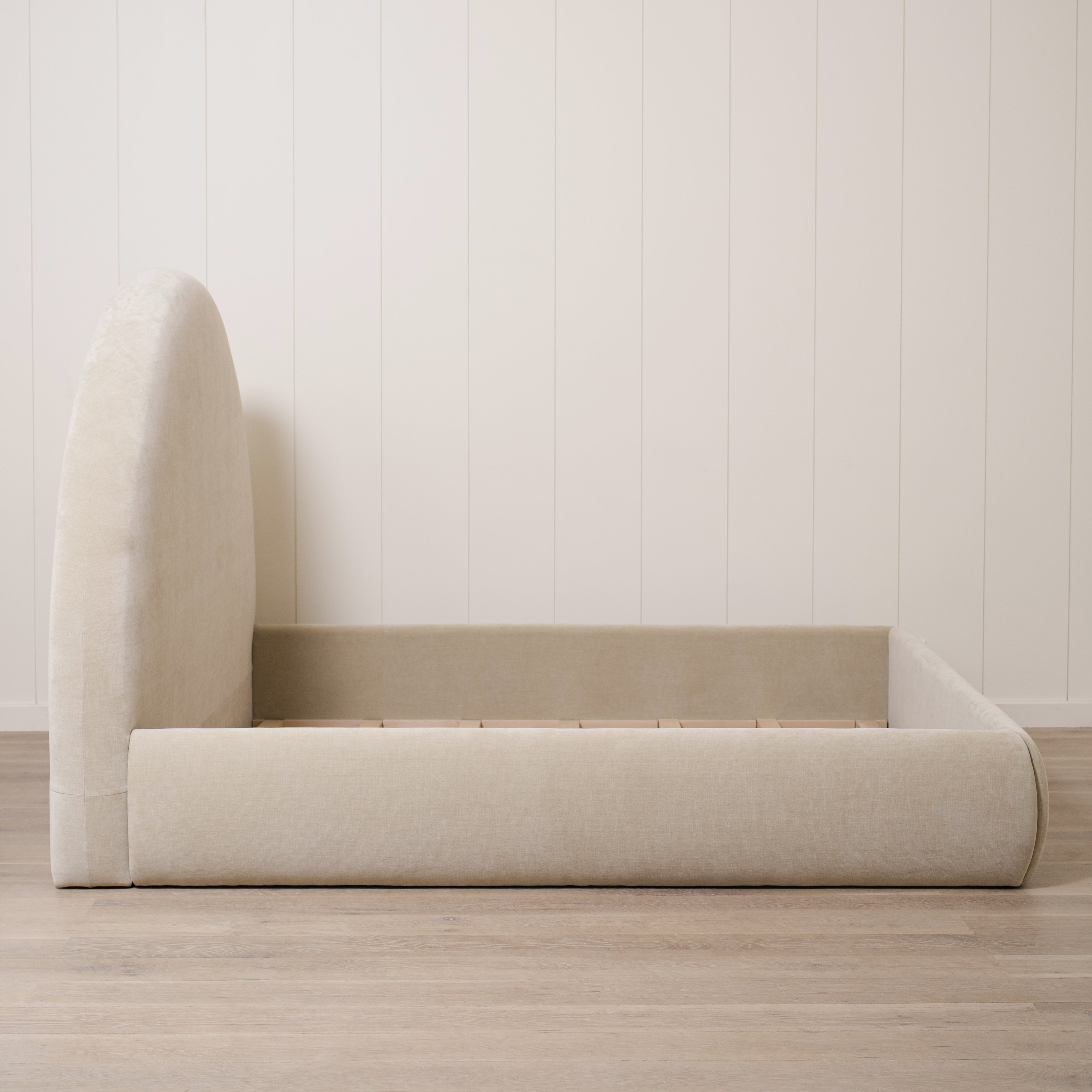 As Shown: King | Style: Upholstered | Fabric: Canyon Sand | Finish: N/A