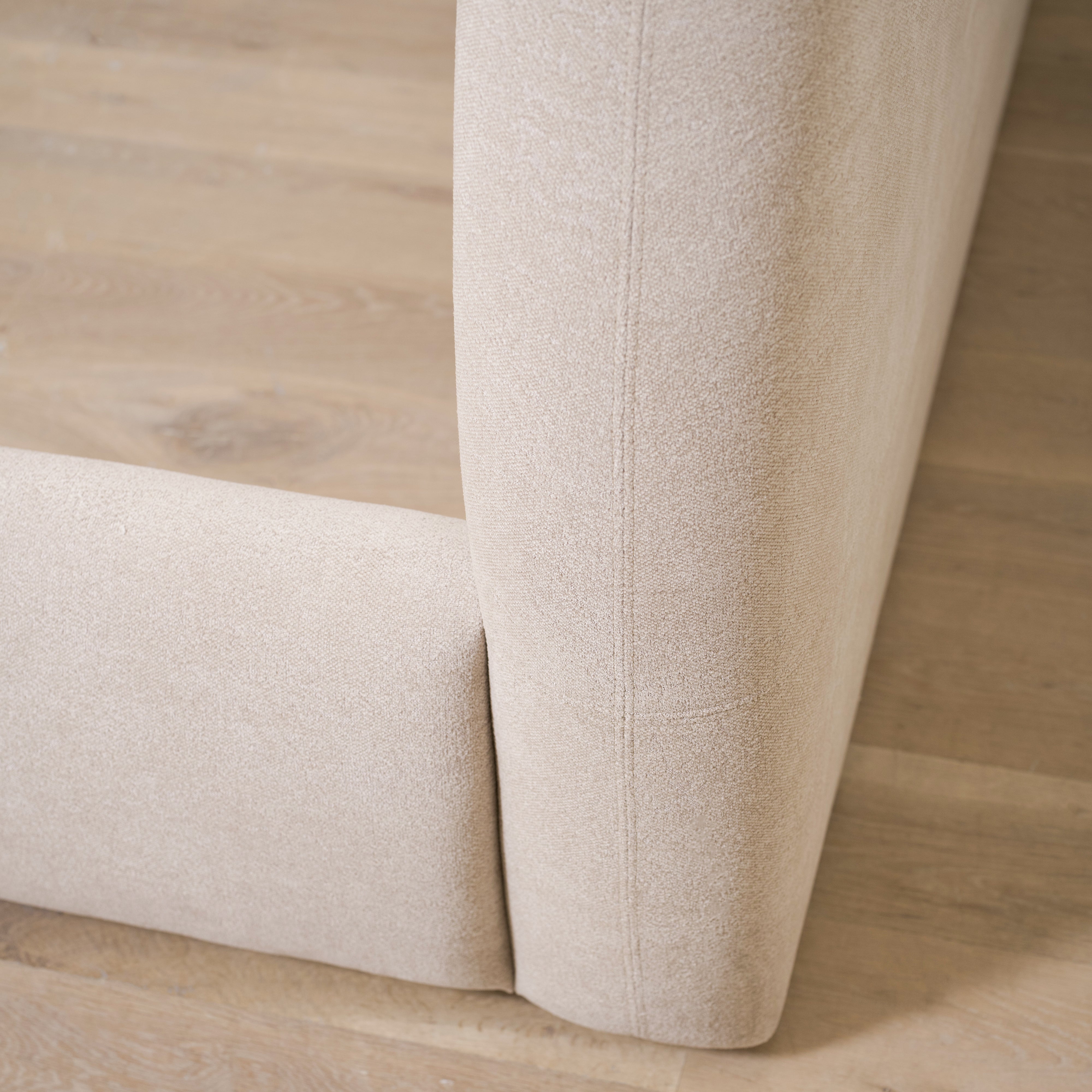 As Shown: King | Style: Upholstered | Fabric: Barney Sand | Finish: N/A