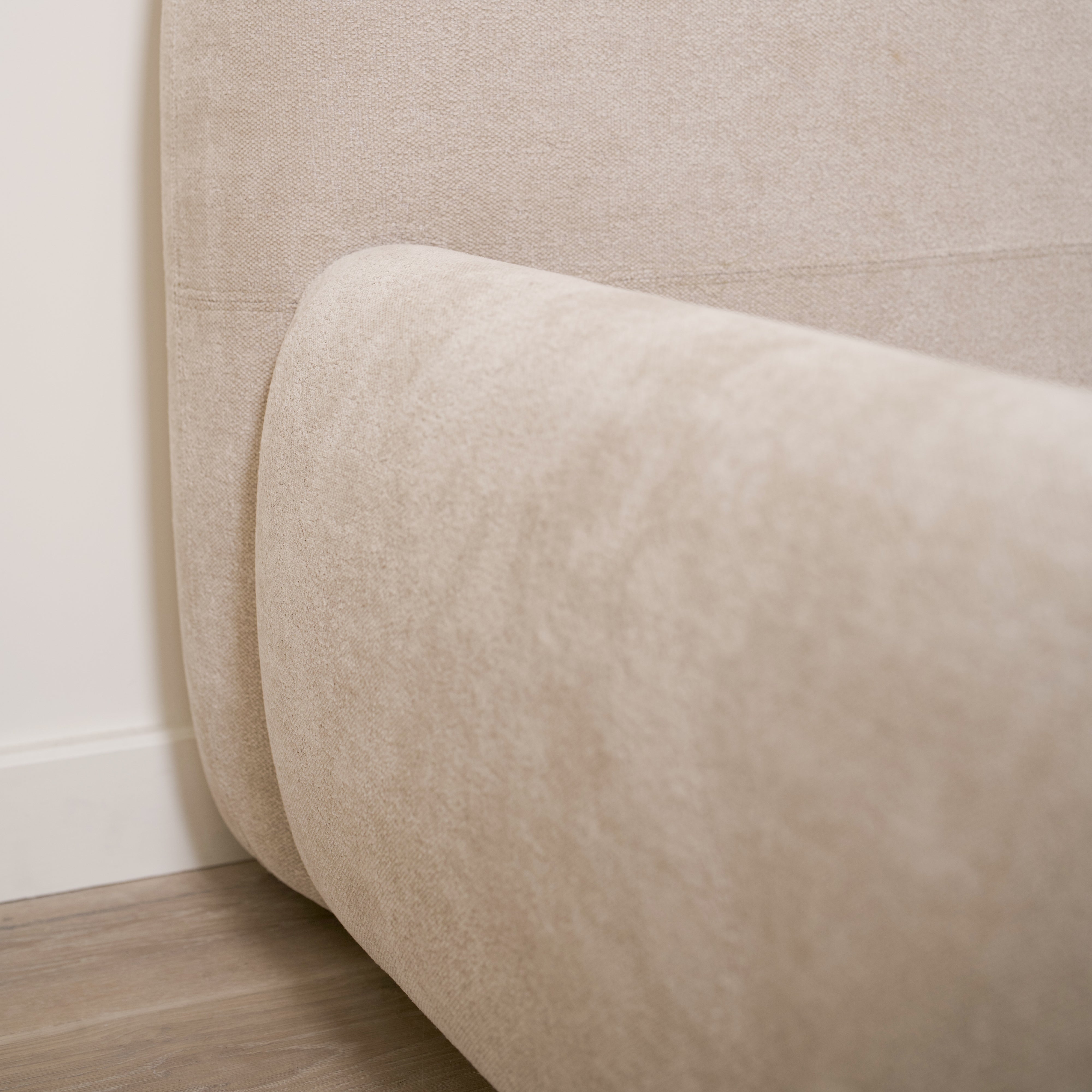 As Shown: King | Style: Upholstered | Fabric: Barney Sand | Finish: N/A