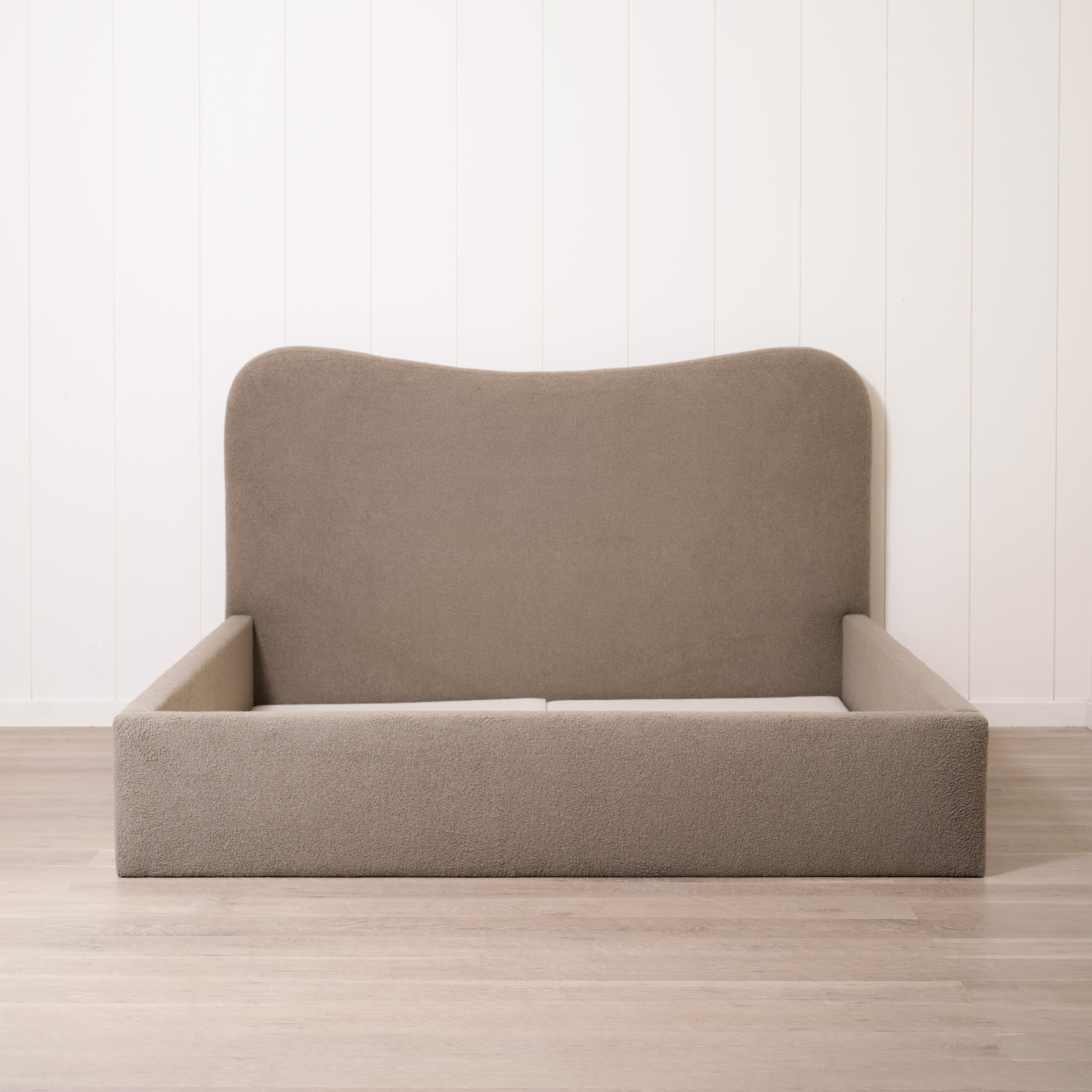 As Shown: King | Style: Upholstered | Fabric: Peak Cocoa | Finish: N/A