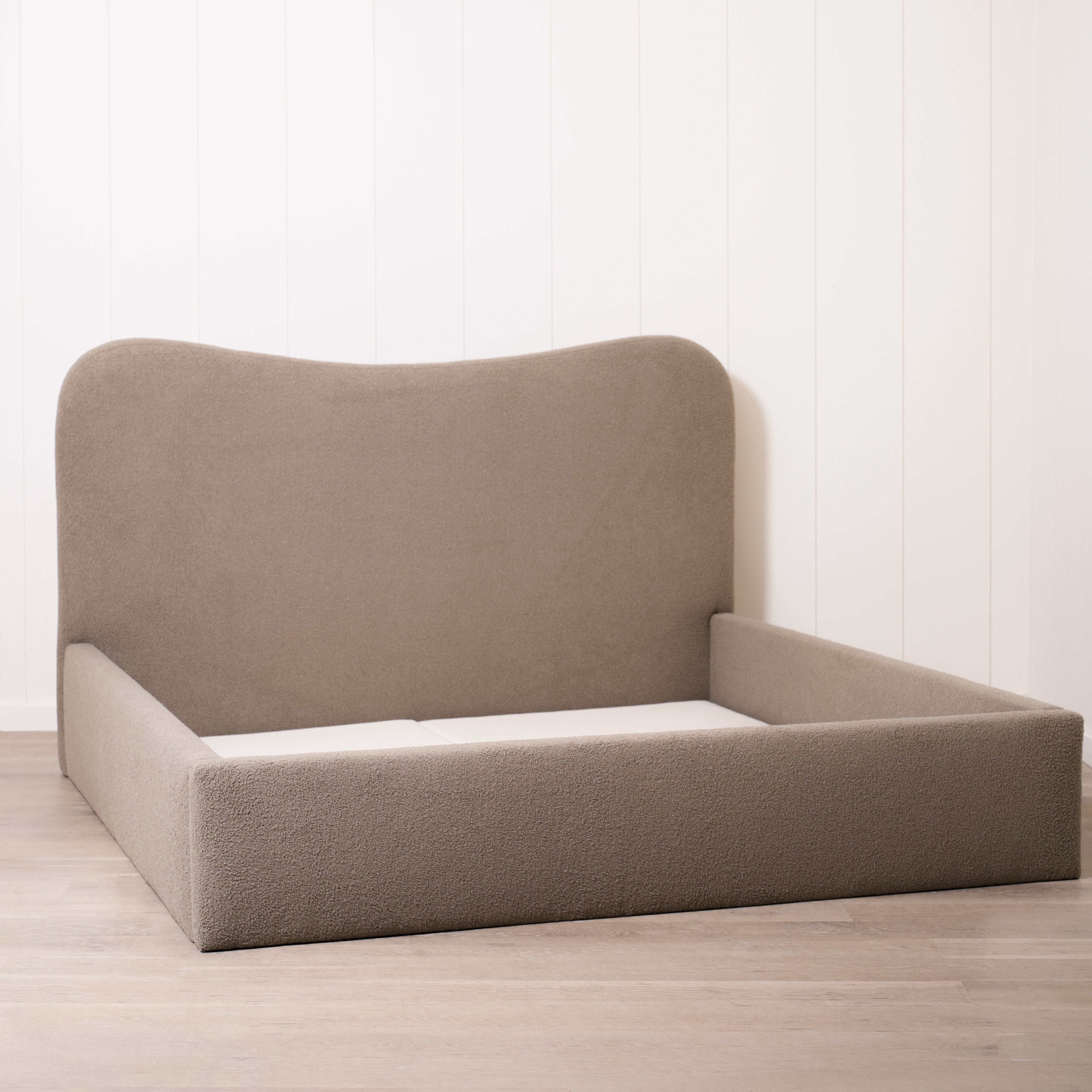 As Shown: King | Style: Upholstered | Fabric: Peak Cocoa | Finish: N/A