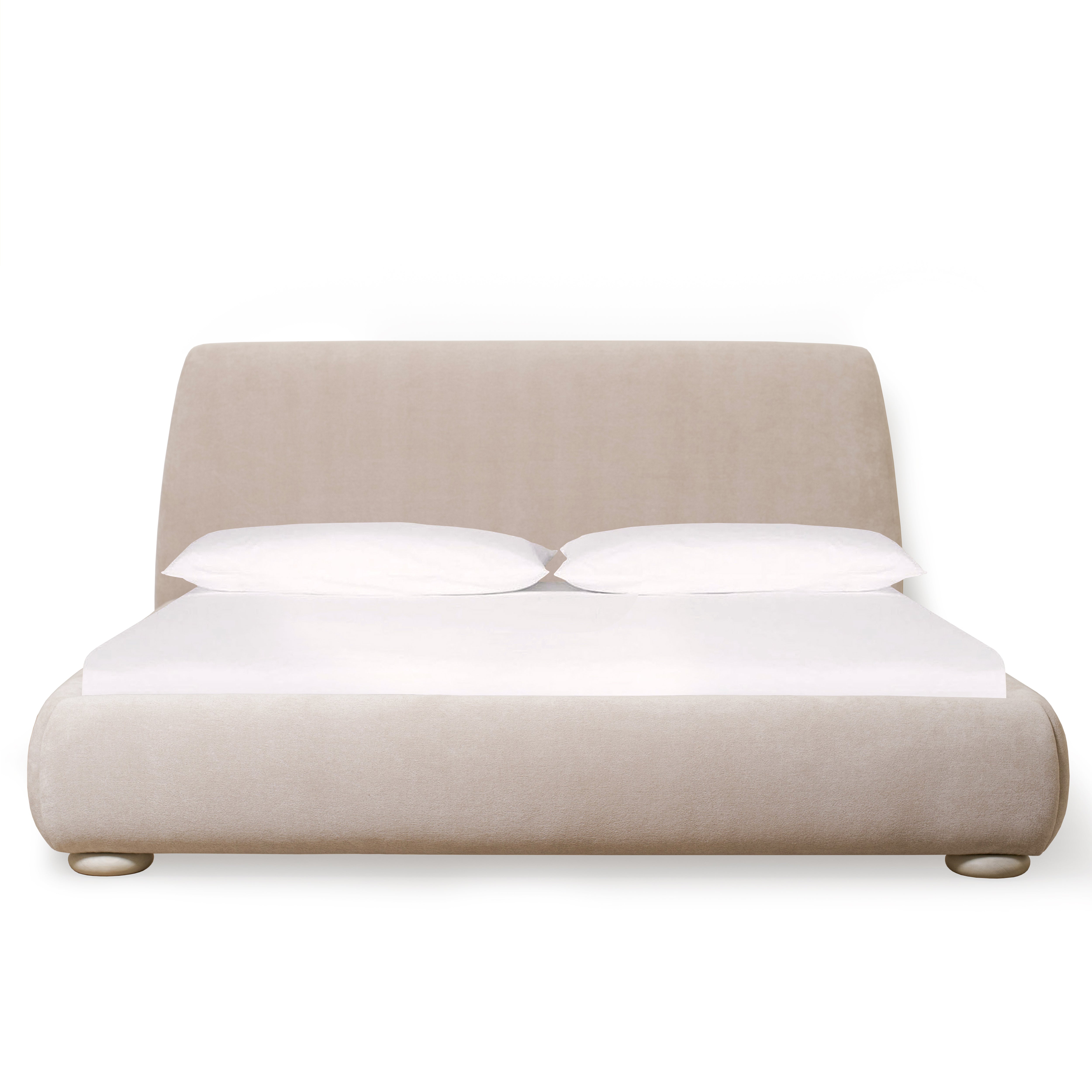 As Shown: King | Style: Upholstered | Fabric: Barney Sand | Finish: Sand