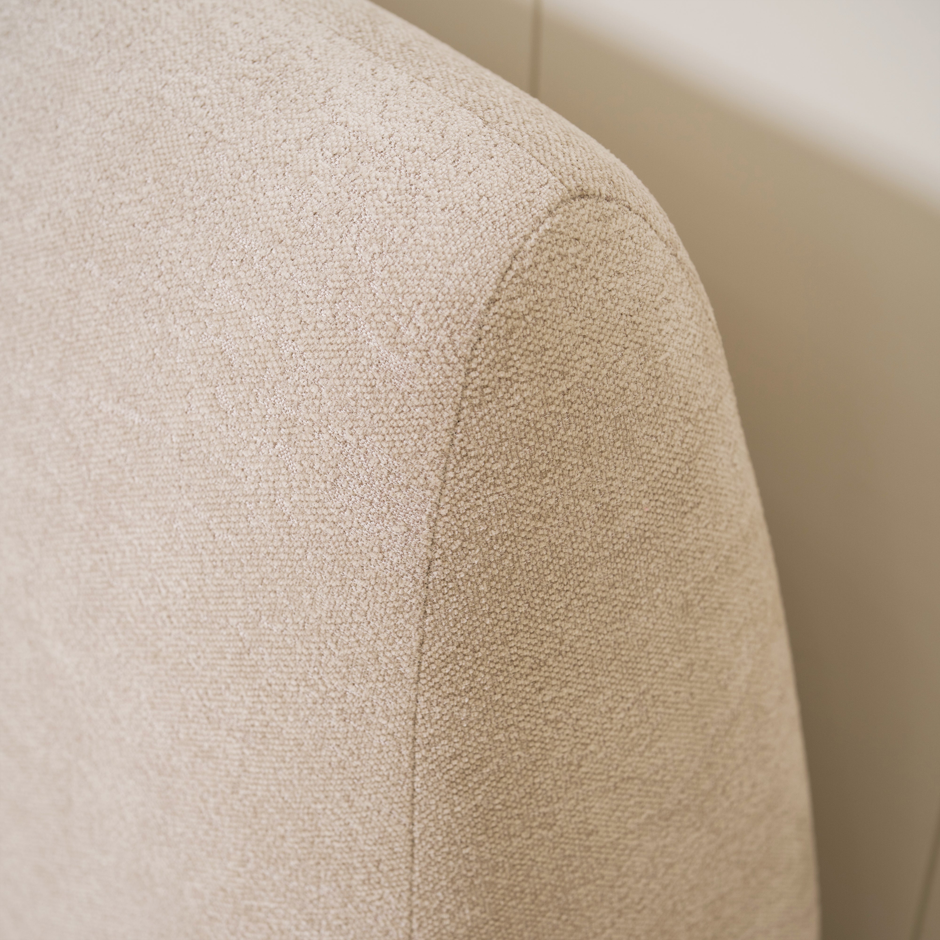 As Shown: King | Style: Upholstered | Fabric: Barney Sand | Finish: Sand
