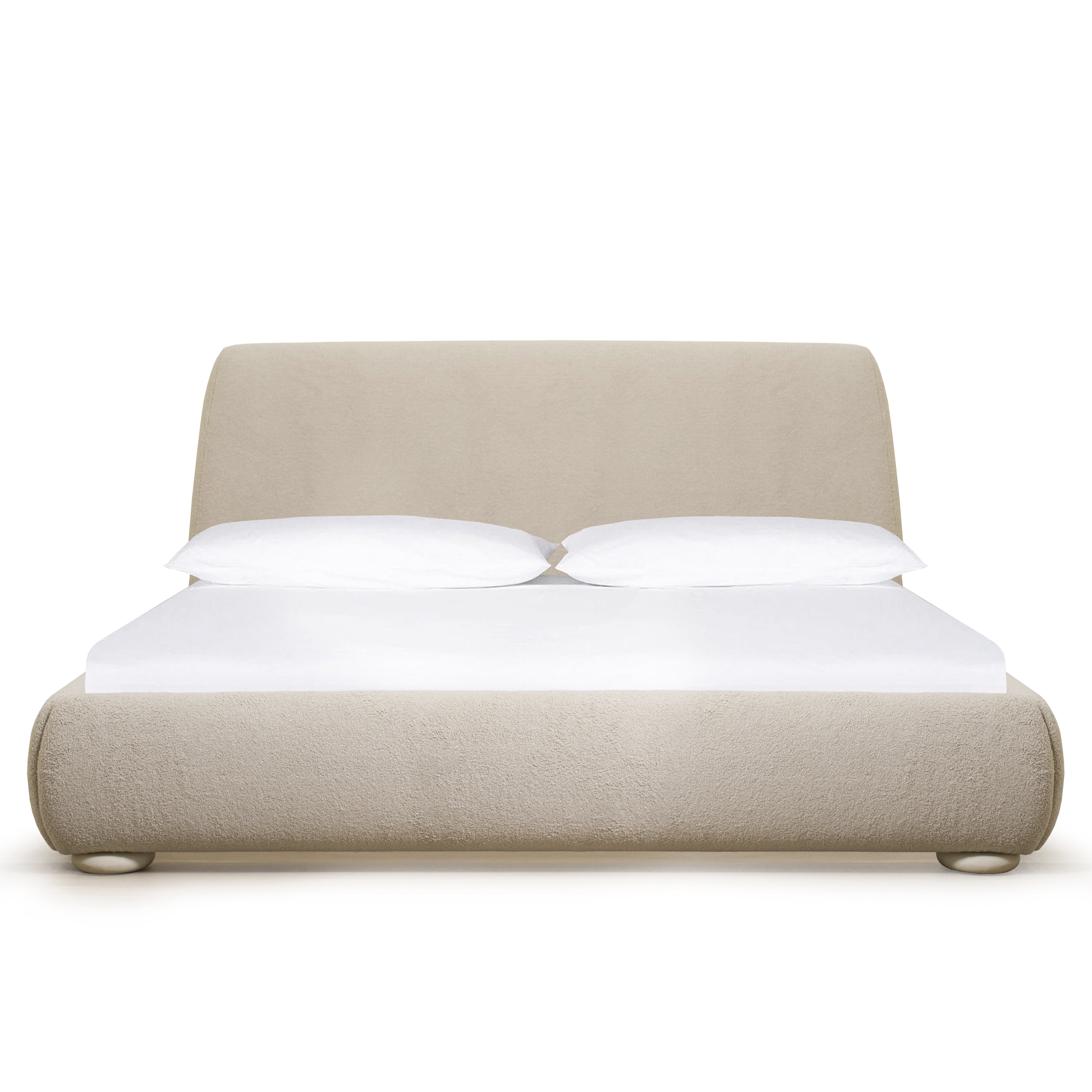 As Shown: King | Style: Upholstered | Fabric: Peak Taupe | Finish: Sand