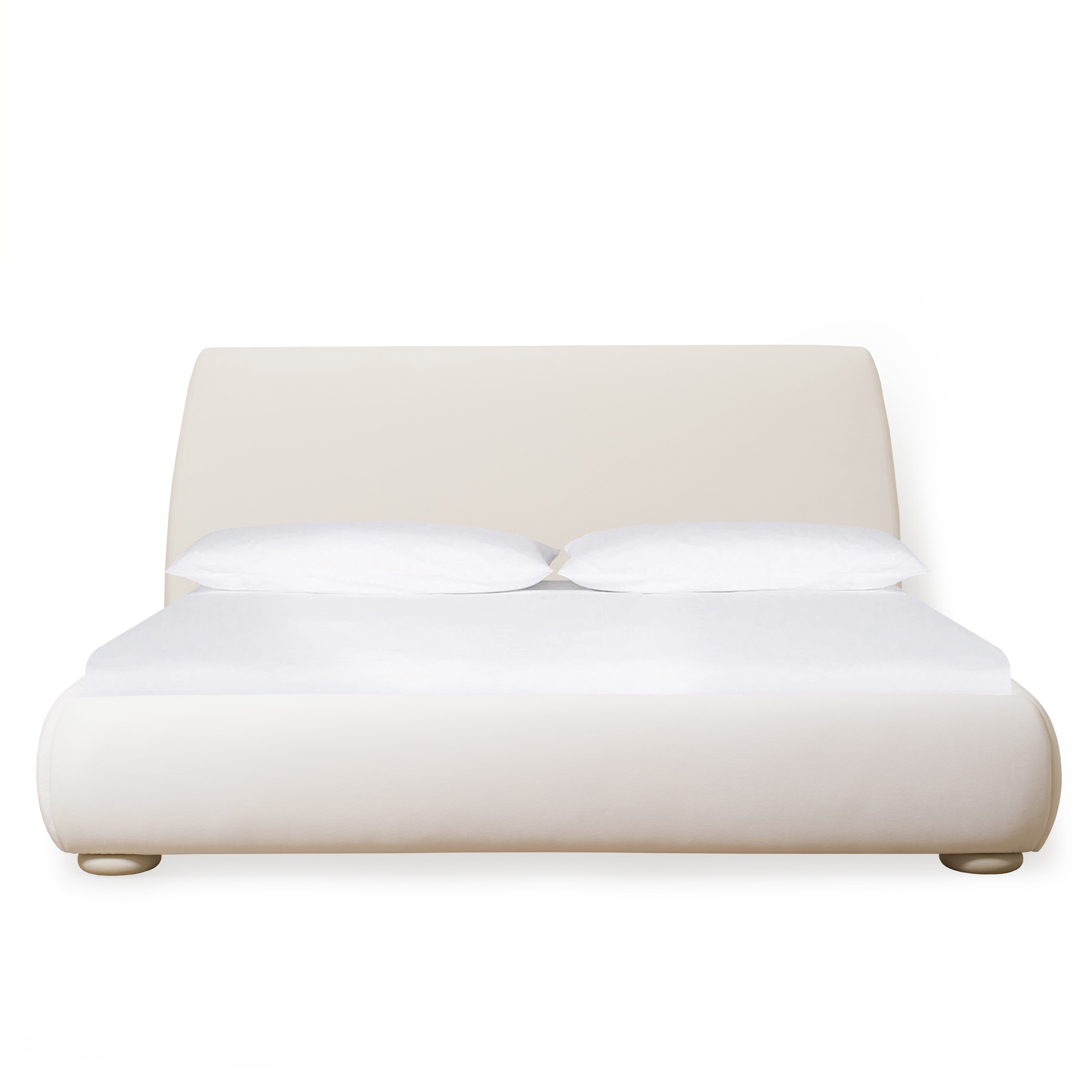 As Shown: King | Style: Upholstered | Fabric: Sky Creme | Finish: Sand