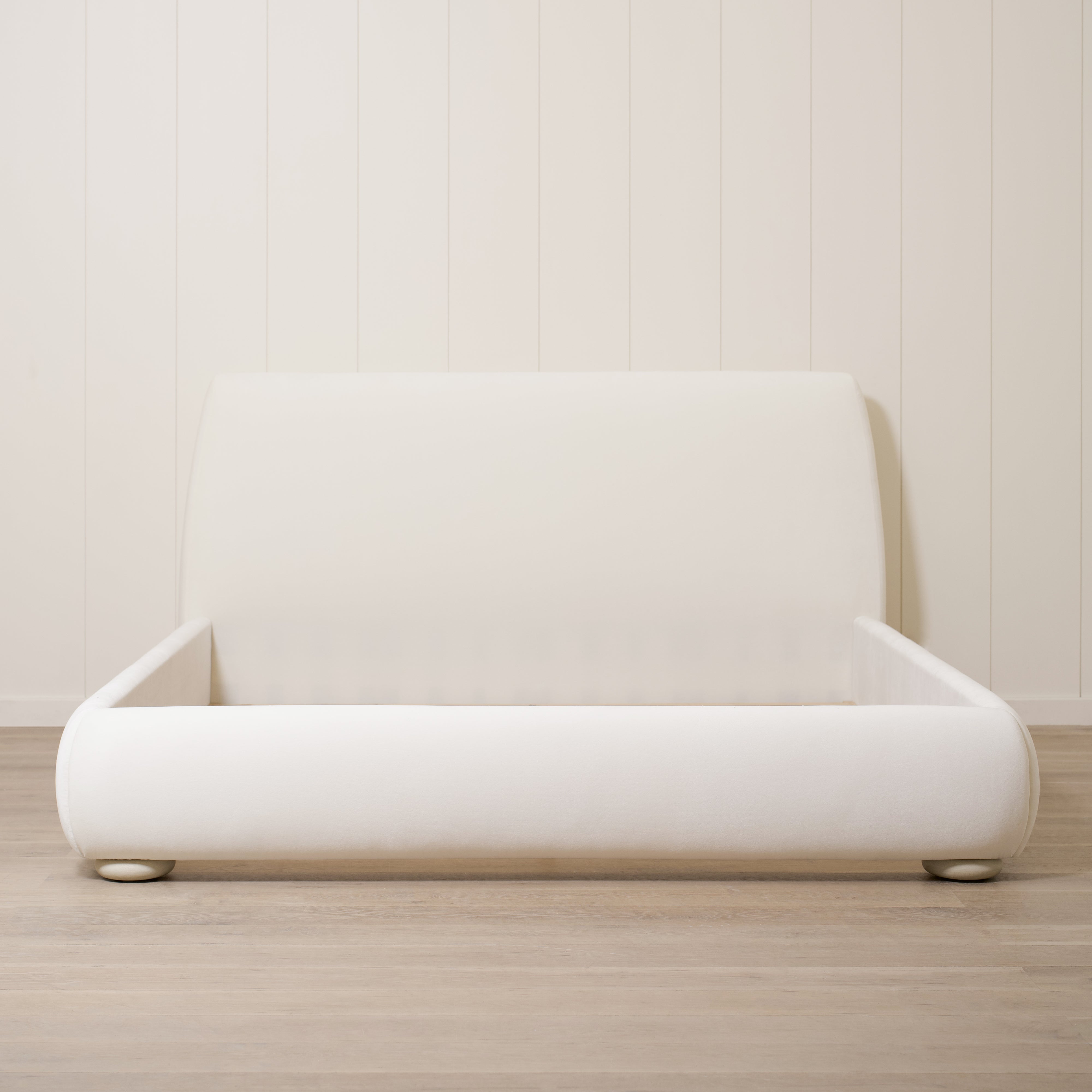 As Shown: King | Style: Upholstered | Fabric: Sky Creme | Finish: Sand