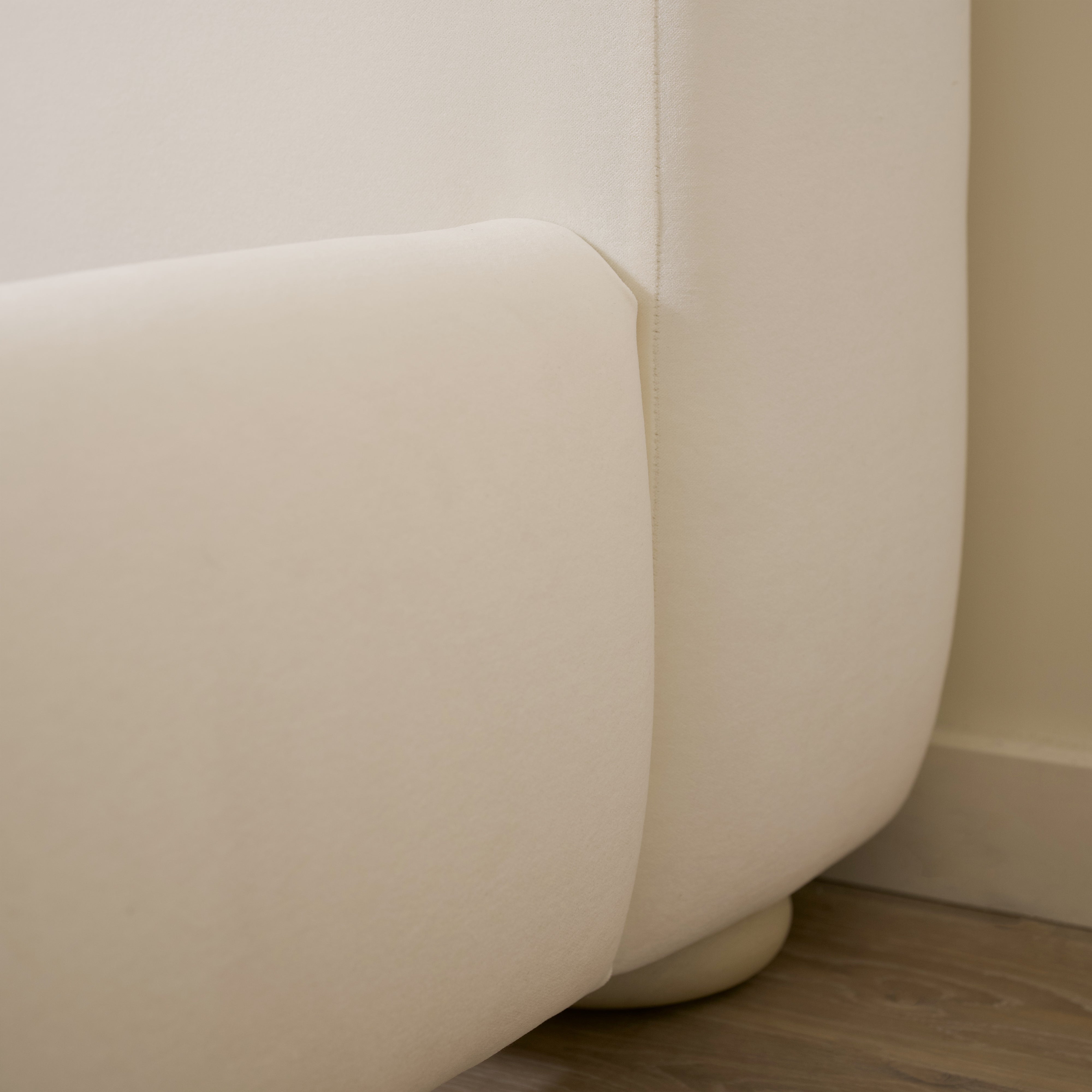 As Shown: King | Style: Upholstered | Fabric: Sky Creme | Finish: Sand