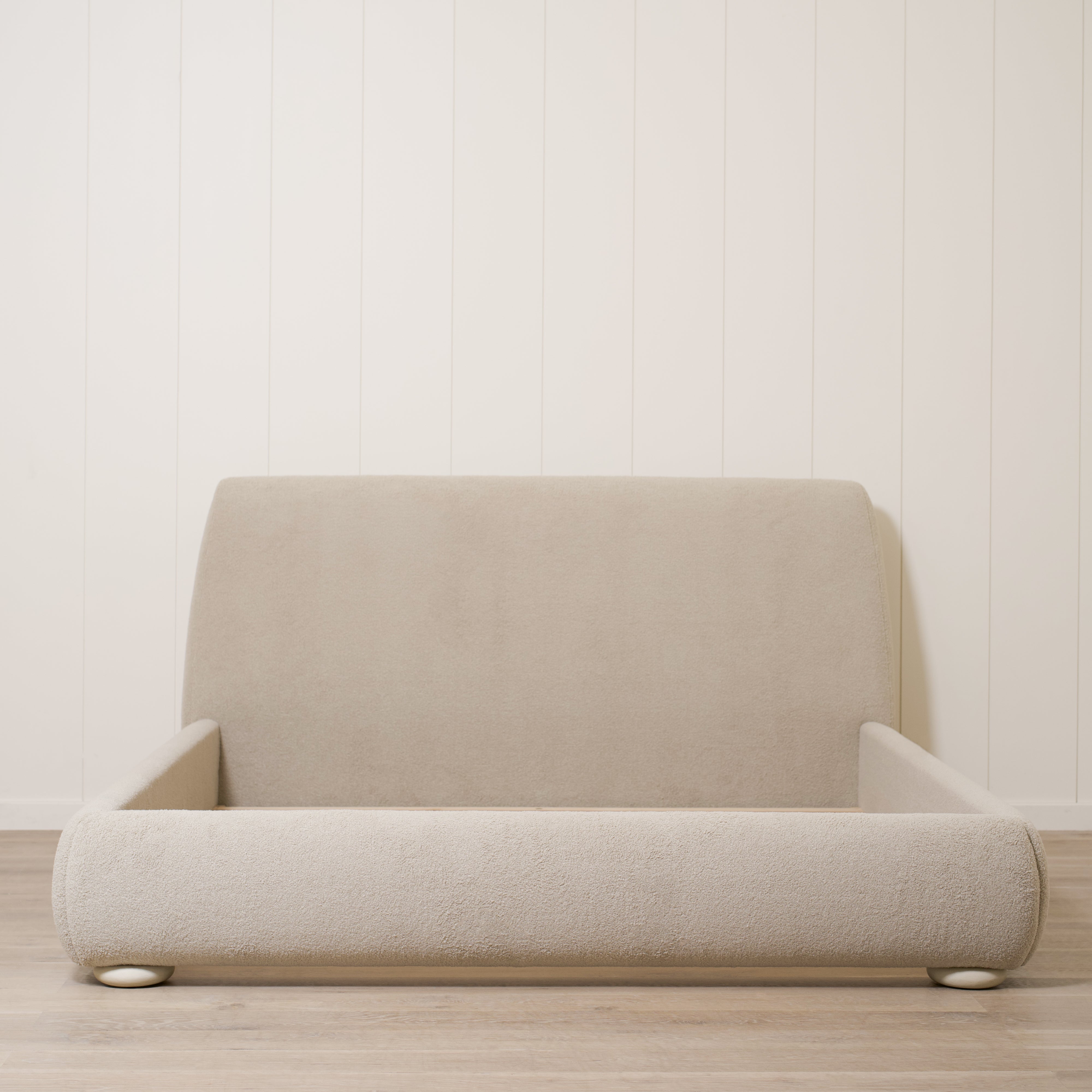 As Shown: King | Style: Upholstered | Fabric: Peak Taupe | Finish: Sand