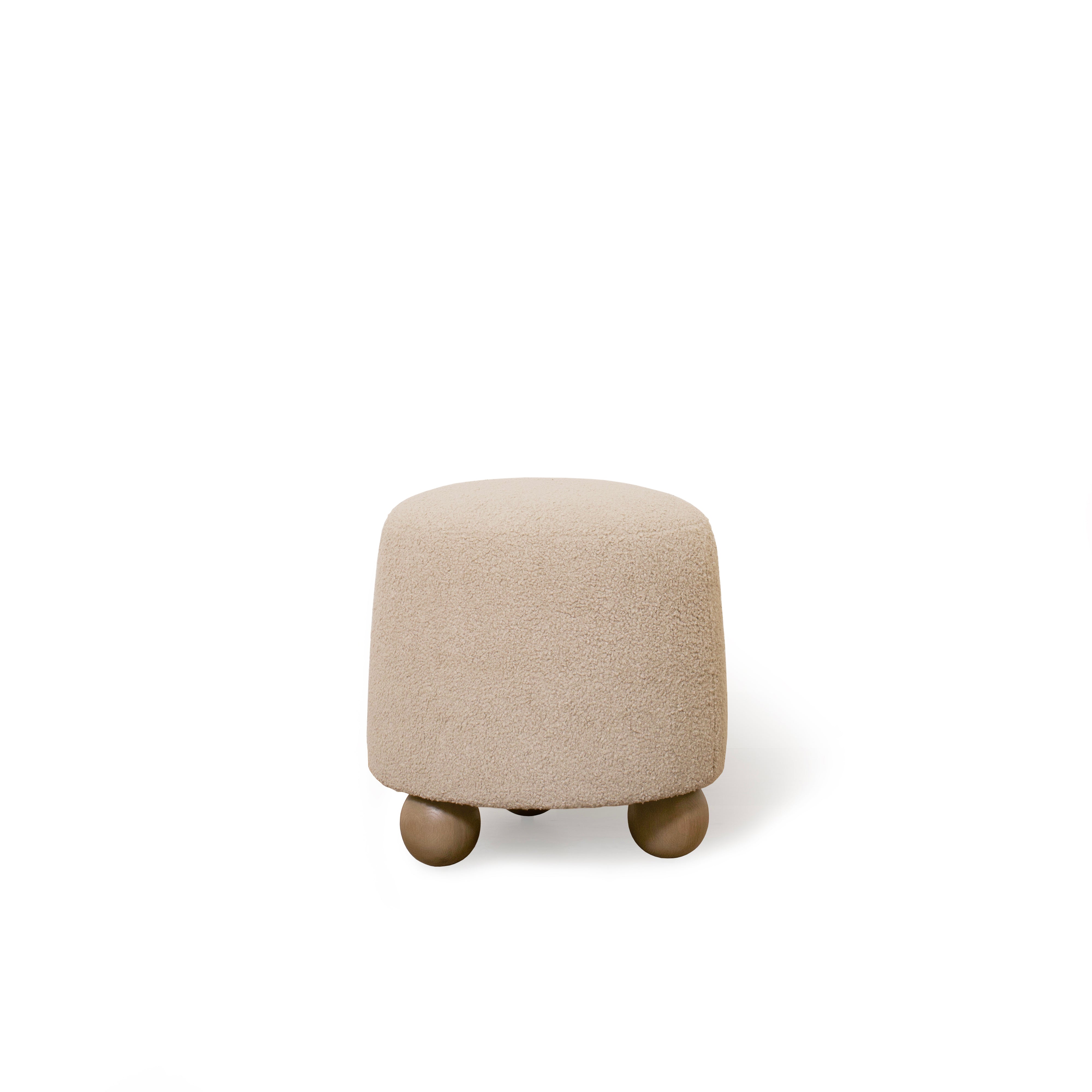 As Shown: 17"Dia x 18"H | Fabric: Peak Taupe | Material: Solid & Engineered Oak | Finish: Hazel