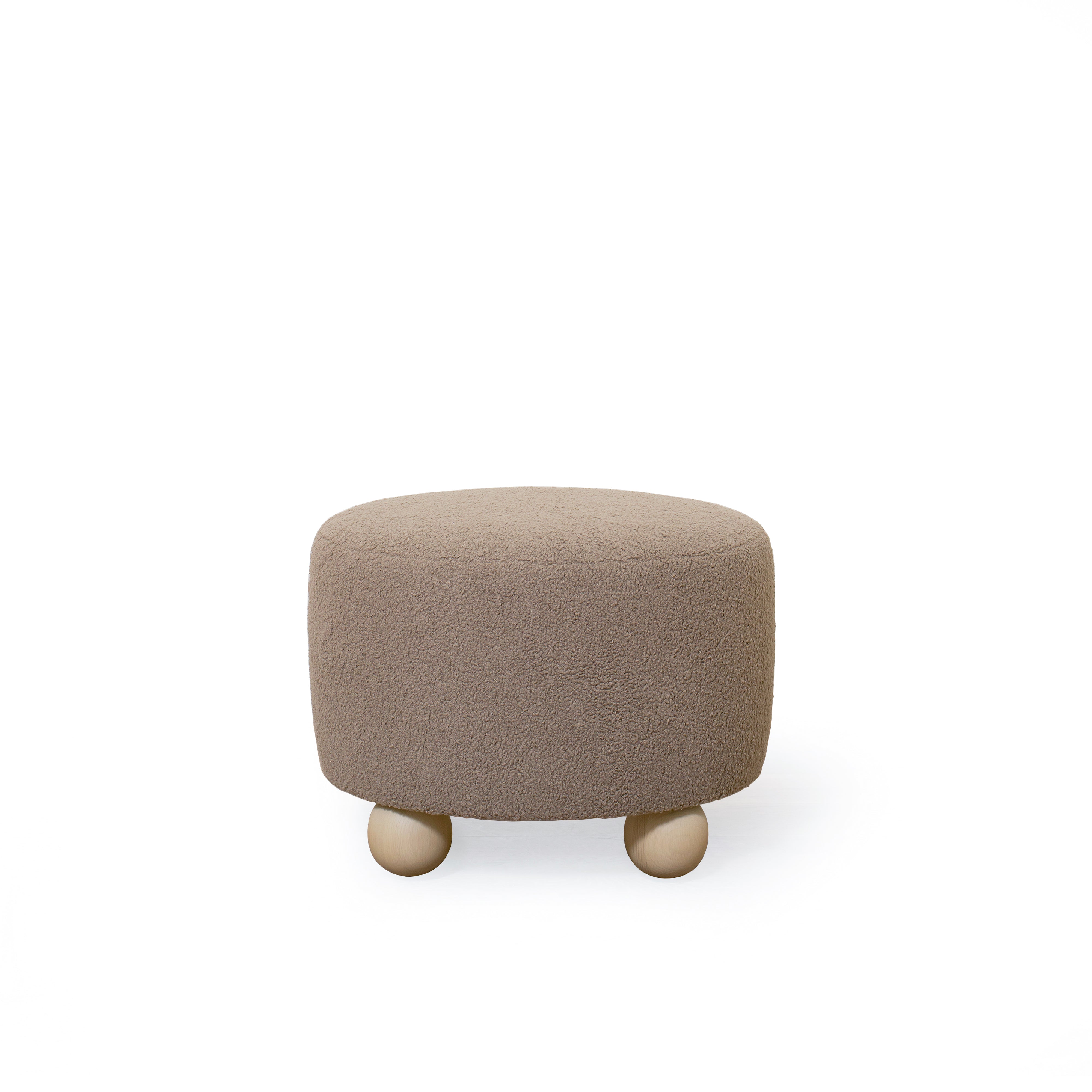 As Shown: 23"Dia x 17"H | Fabric: Peak Cocoa | Material: Solid & Engineered Oak | Finish: Sand