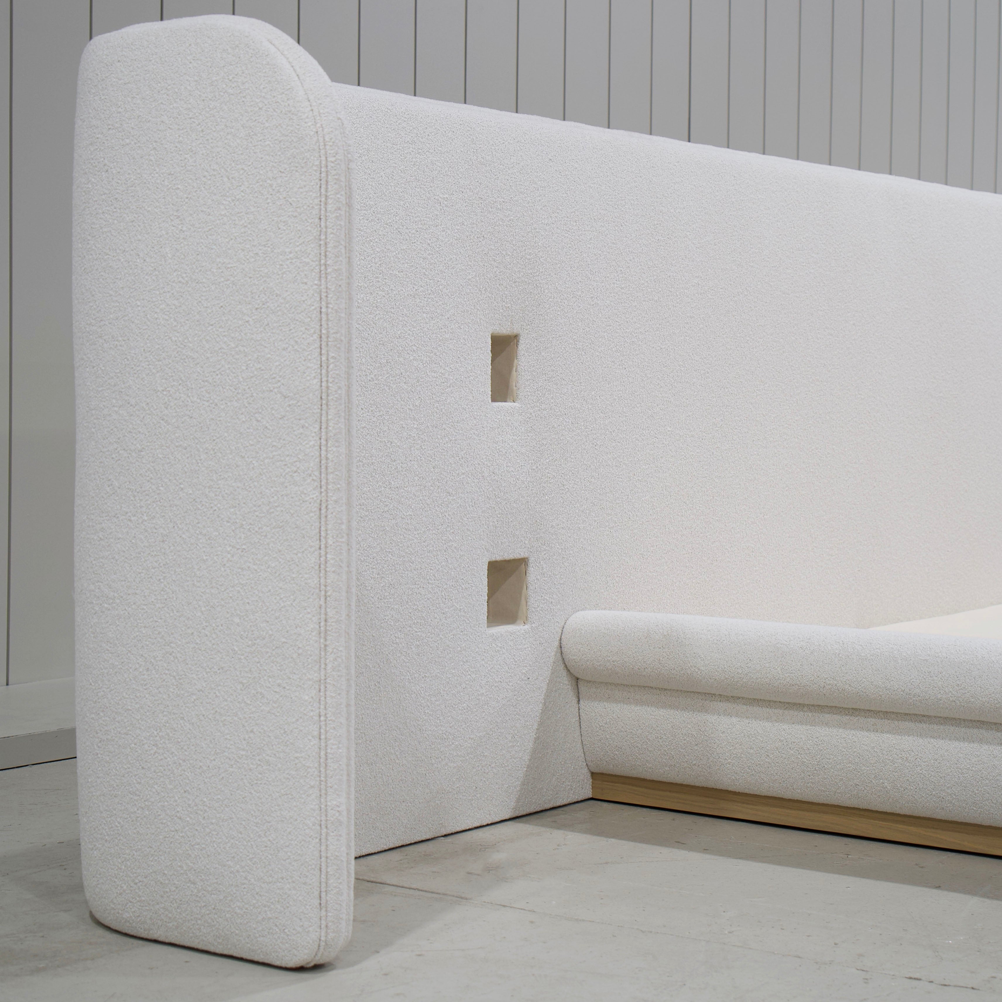 As Shown: in Rome Ivory. Oak finished in Smoke.