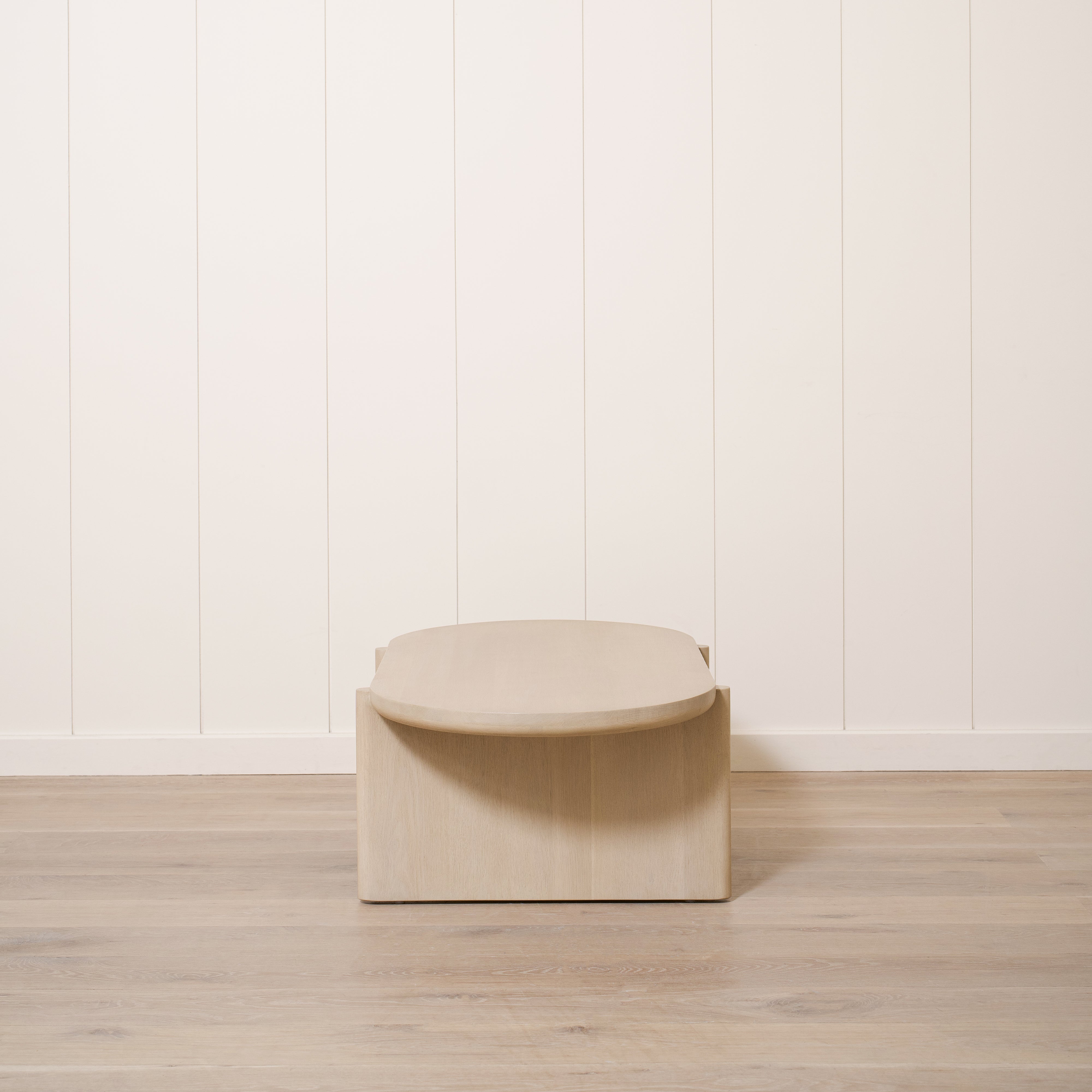 As Shown: 44"W x 26"D x 15"H | Material: Solid Oak | Finish: Sand