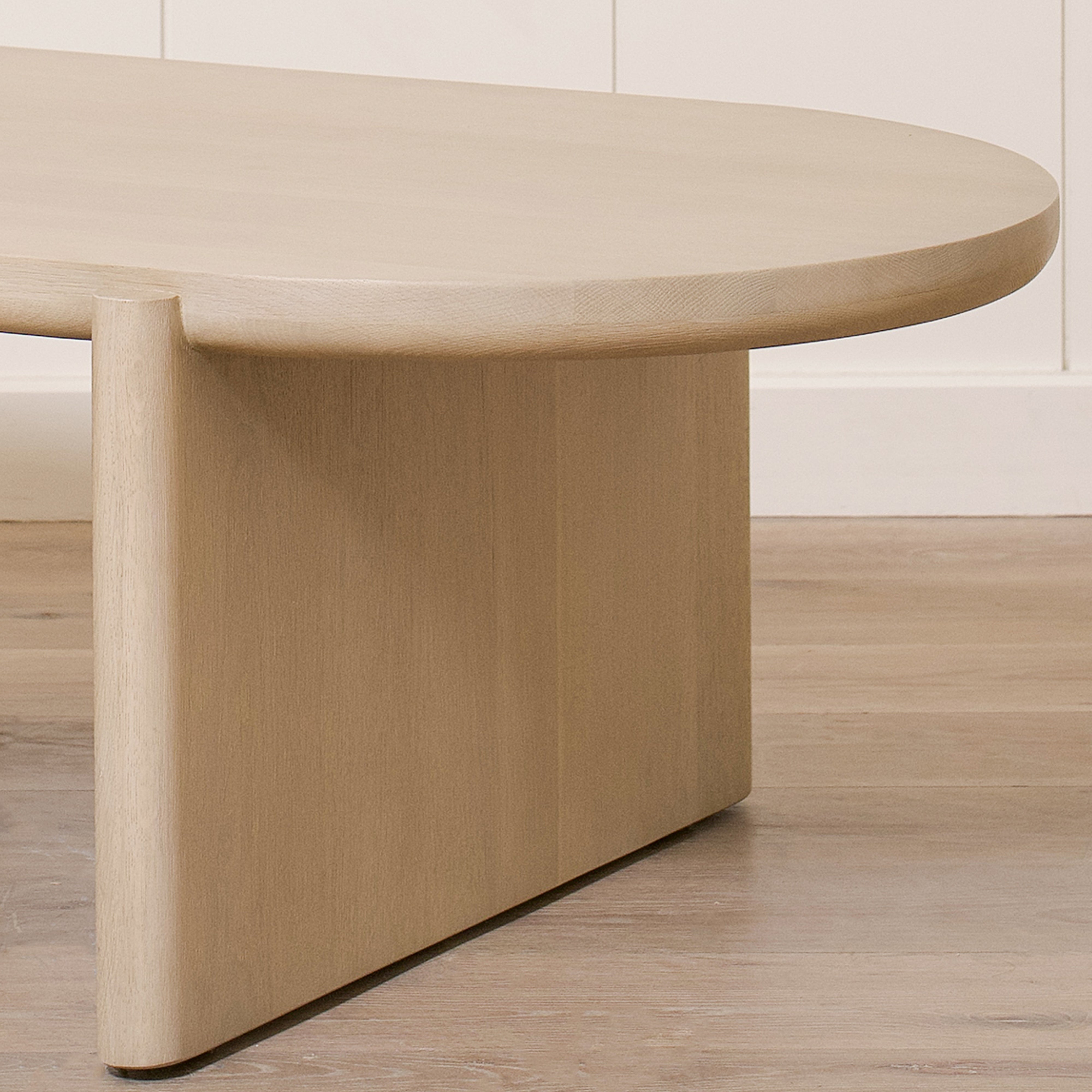 As Shown: 44"W x 26"D x 15"H | Material: Solid Oak | Finish: Sand