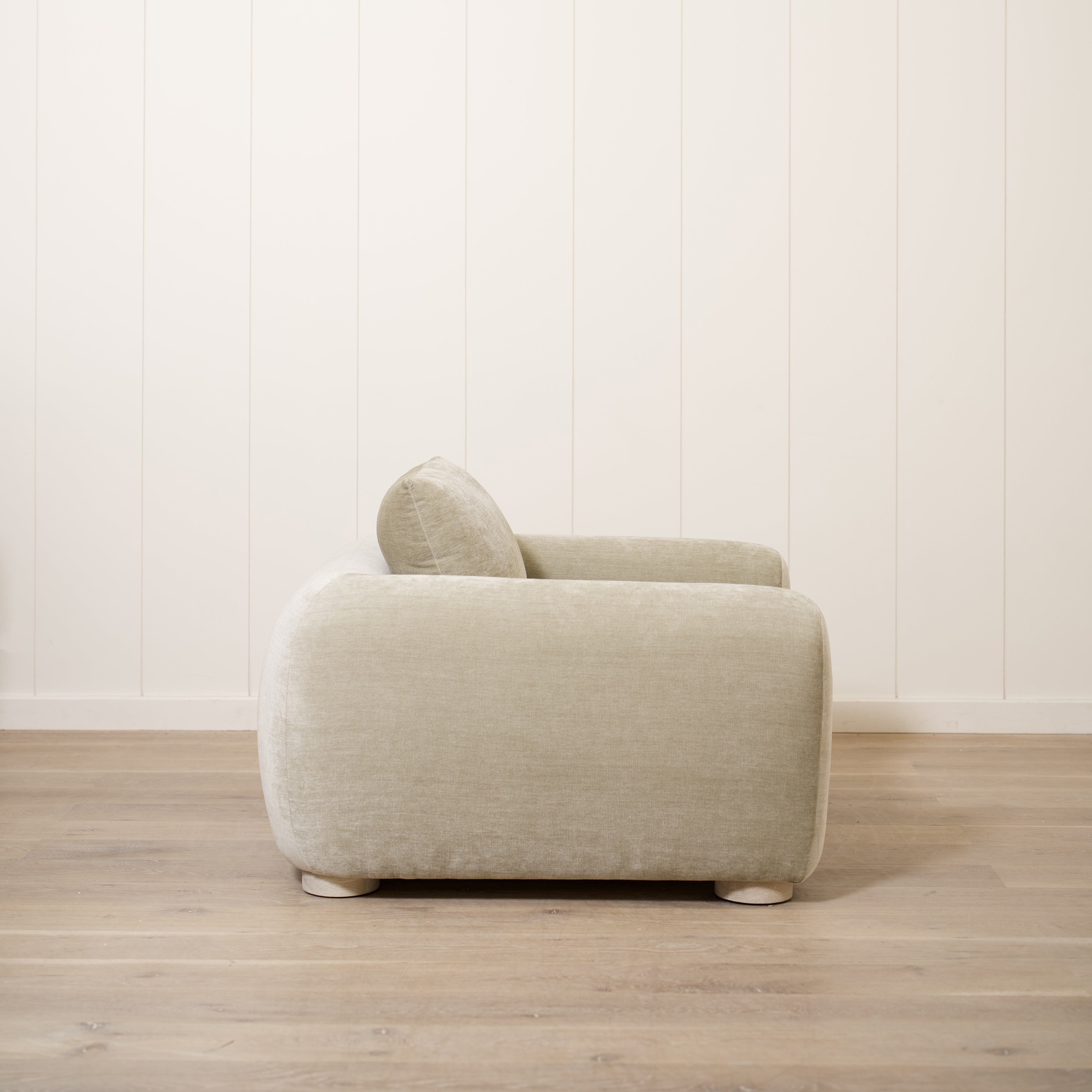As Shown in Upholstered Canyon Sage Sand finish