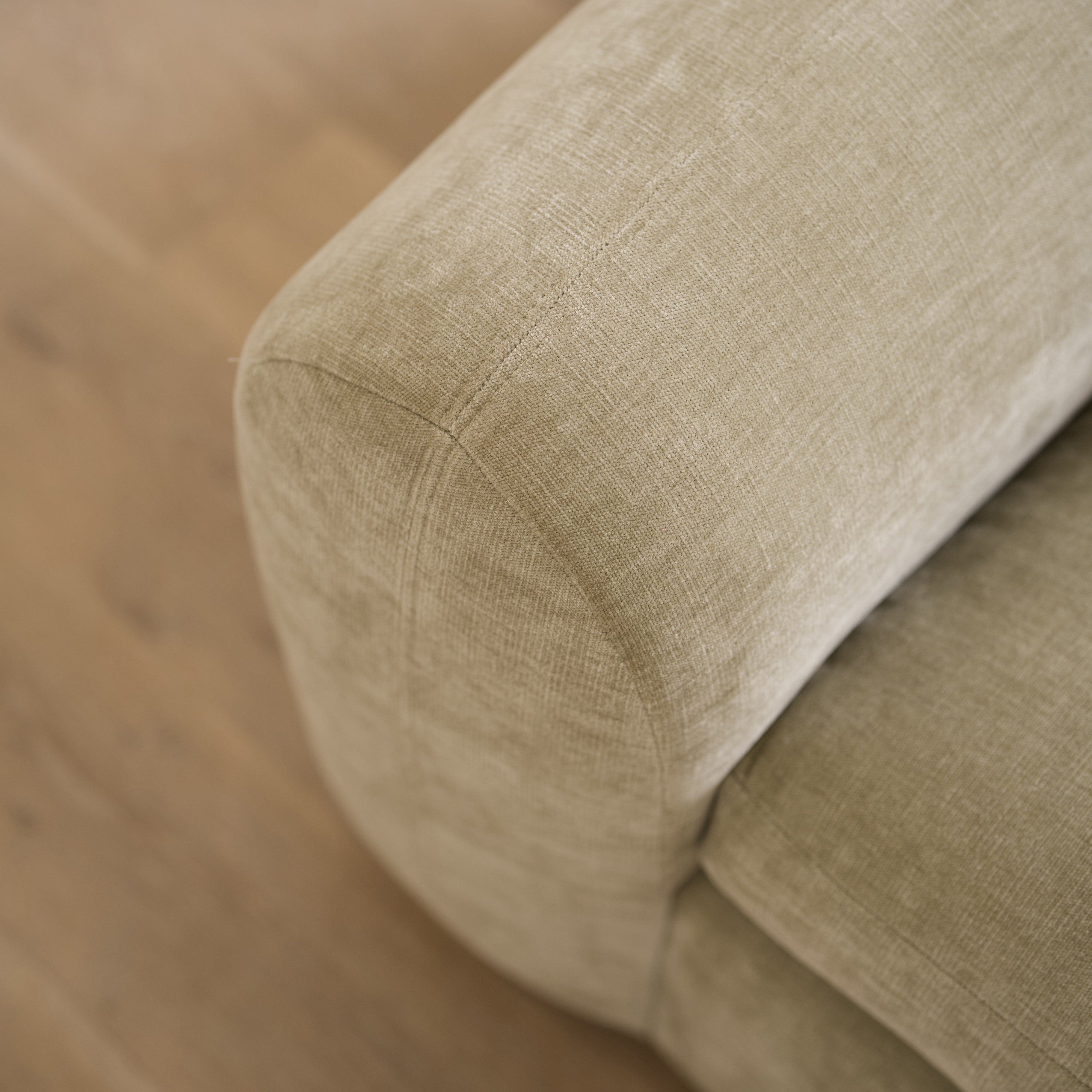 As Shown in Upholstered Canyon Sage Sand finish