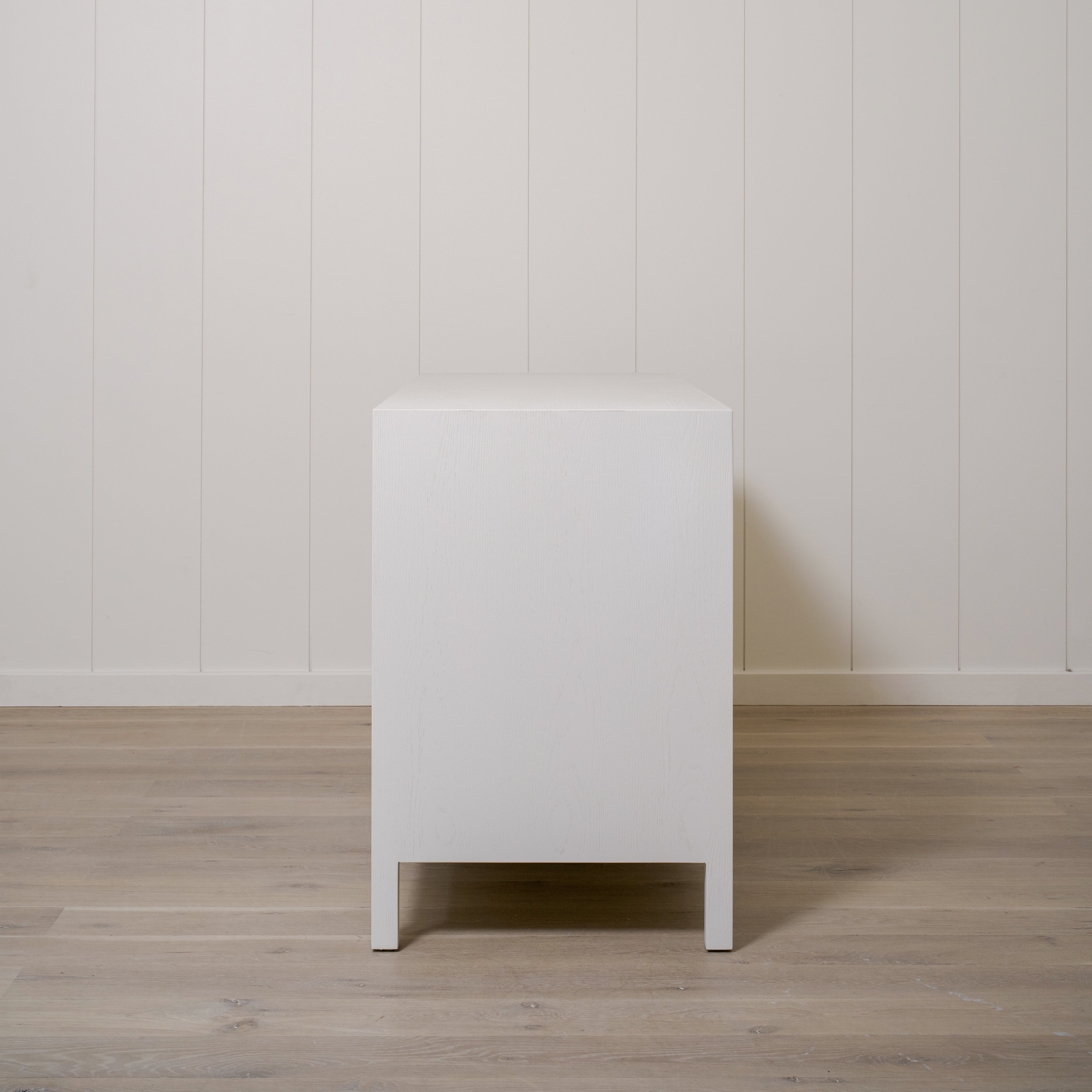 As Shown: 66"W x 24"D x 36"H | Material: Solid and Engineered Oak | Finish: Wirebrushed Edgecomb Grey