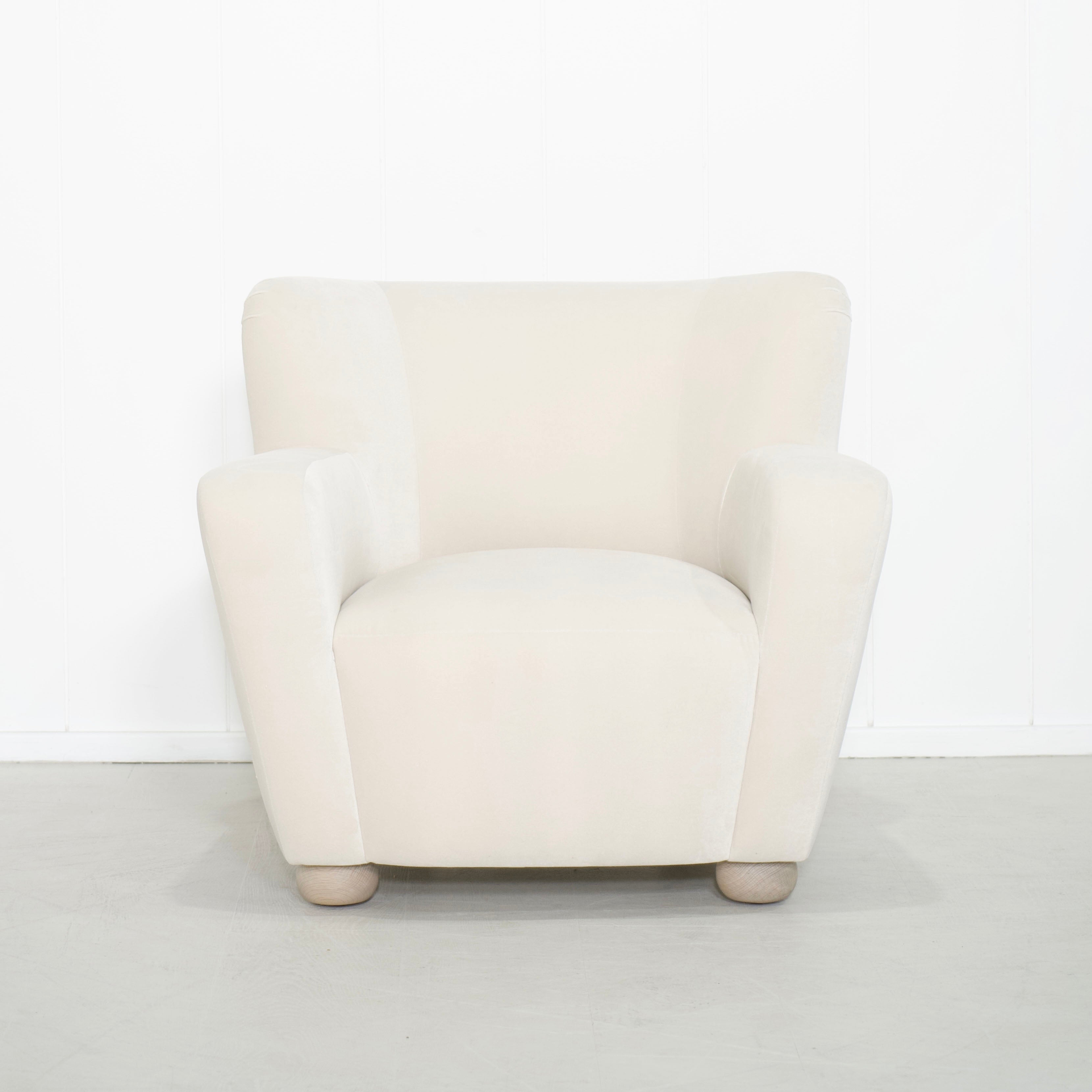 As Shown: in Sky Natural, oak legs finished in Mint White Natural.