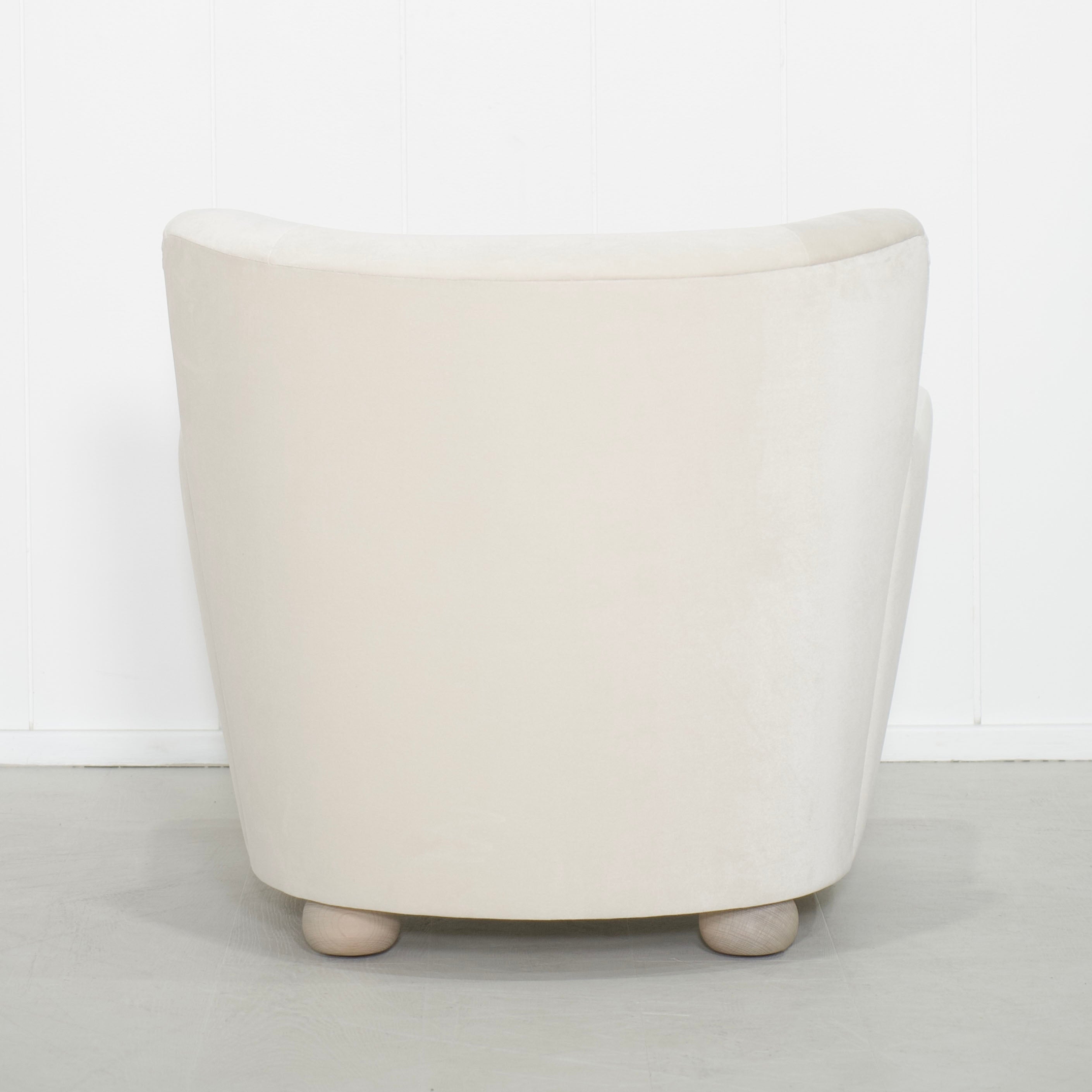 As Shown: in Sky Natural, oak legs finished in Mint White Natural.