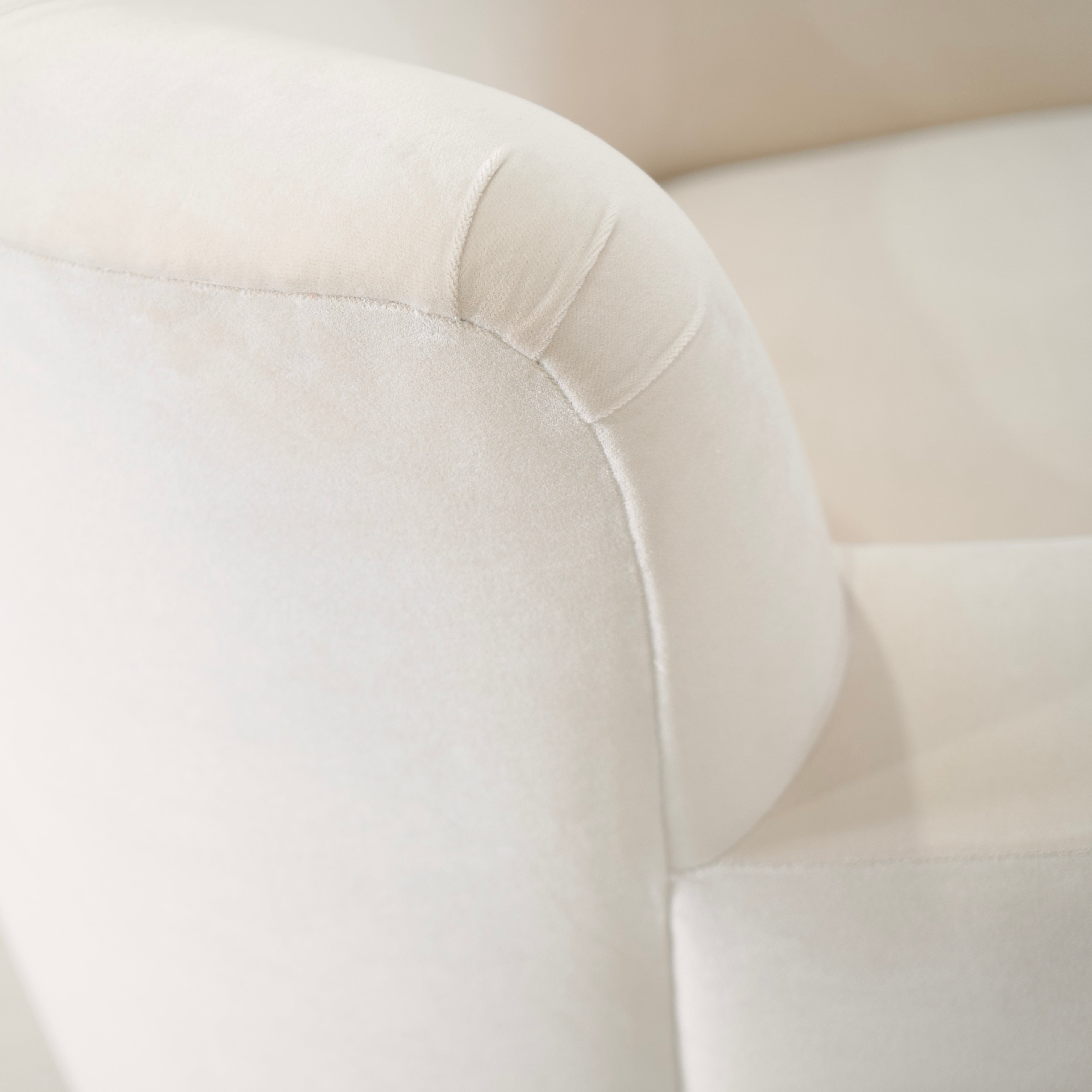 As Shown: in Sky Natural, oak legs finished in Mint White Natural.