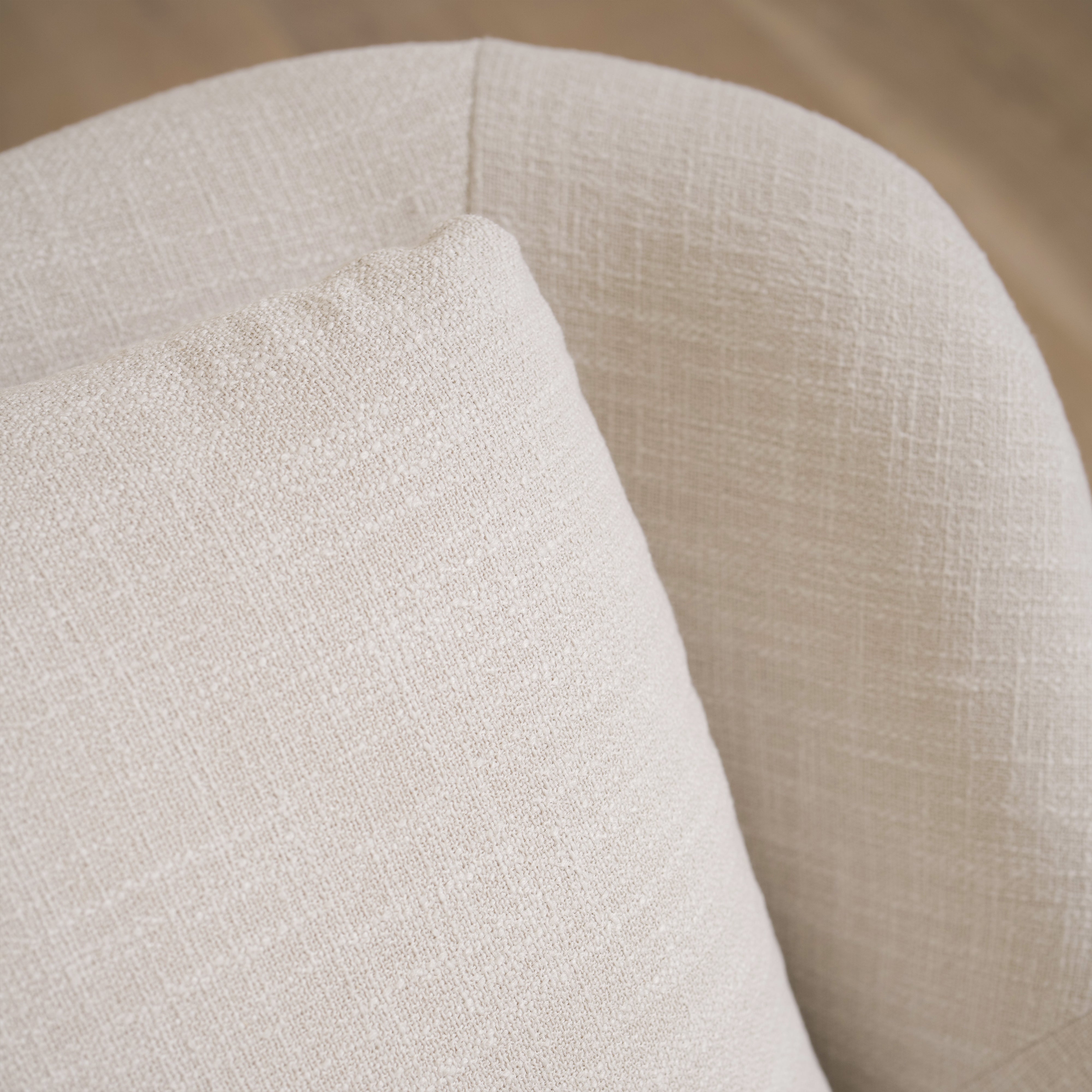 As Shown: 35"L x 39"D x 33"H | Style: Upholstered | Fabric: Banyon Oatmeal | Base: Swivel | Finish: N/A