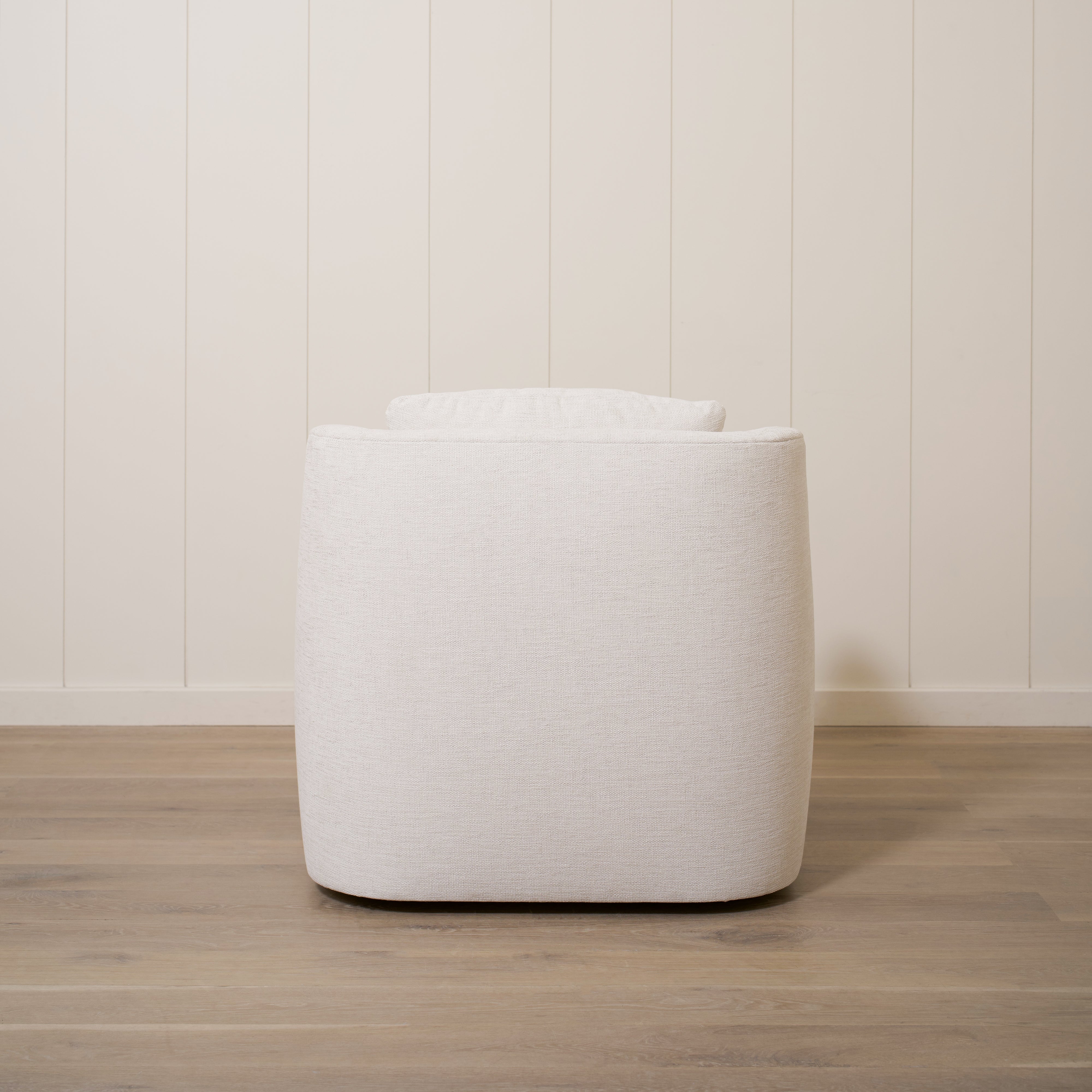 As Shown: 35"L x 39"D x 33"H | Style: Upholstered | Fabric: Rayna Frost | Base: Swivel | Finish: N/A