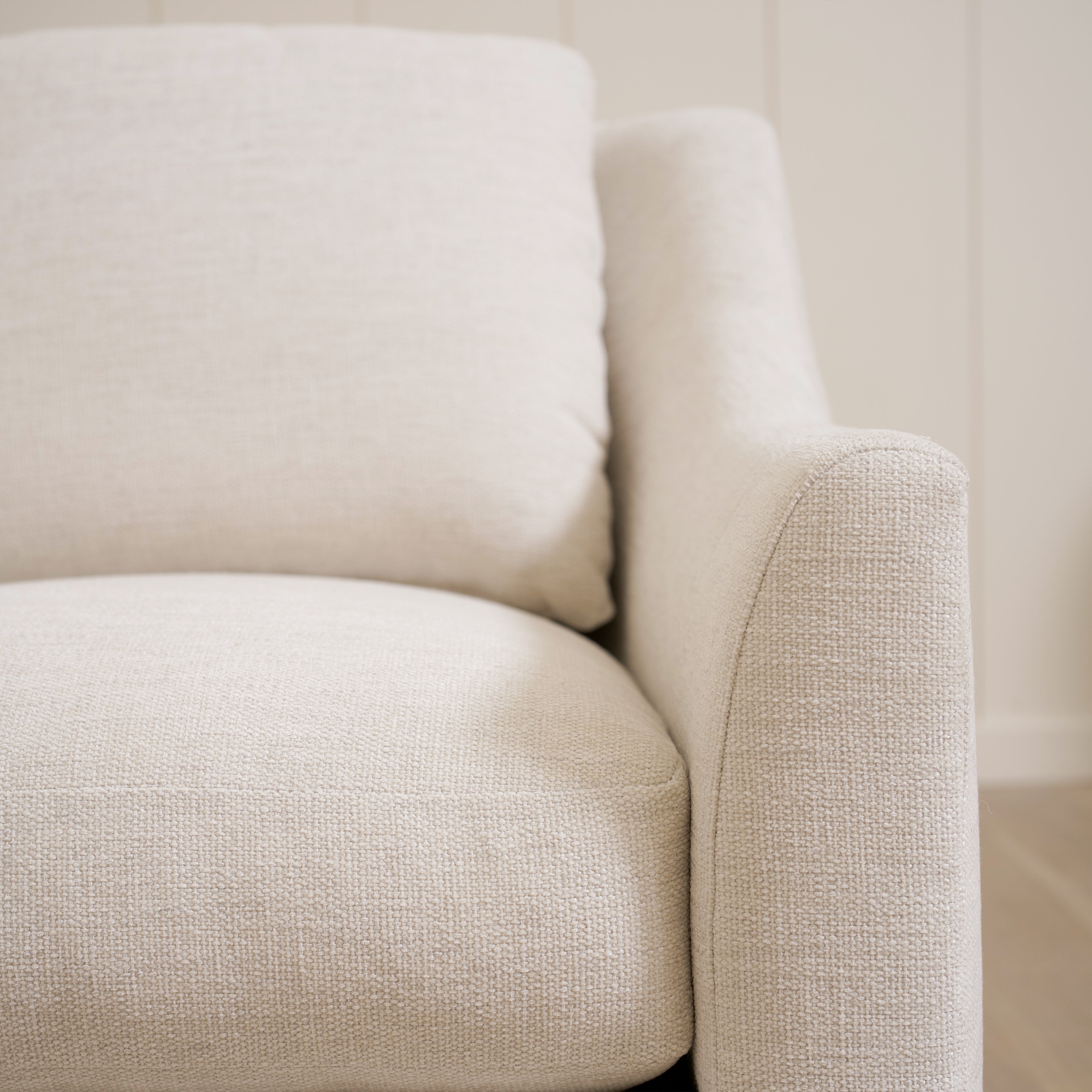 As Shown: 35"L x 39"D x 33"H | Style: Upholstered | Fabric: Rayna Frost | Base: Swivel | Finish: N/A