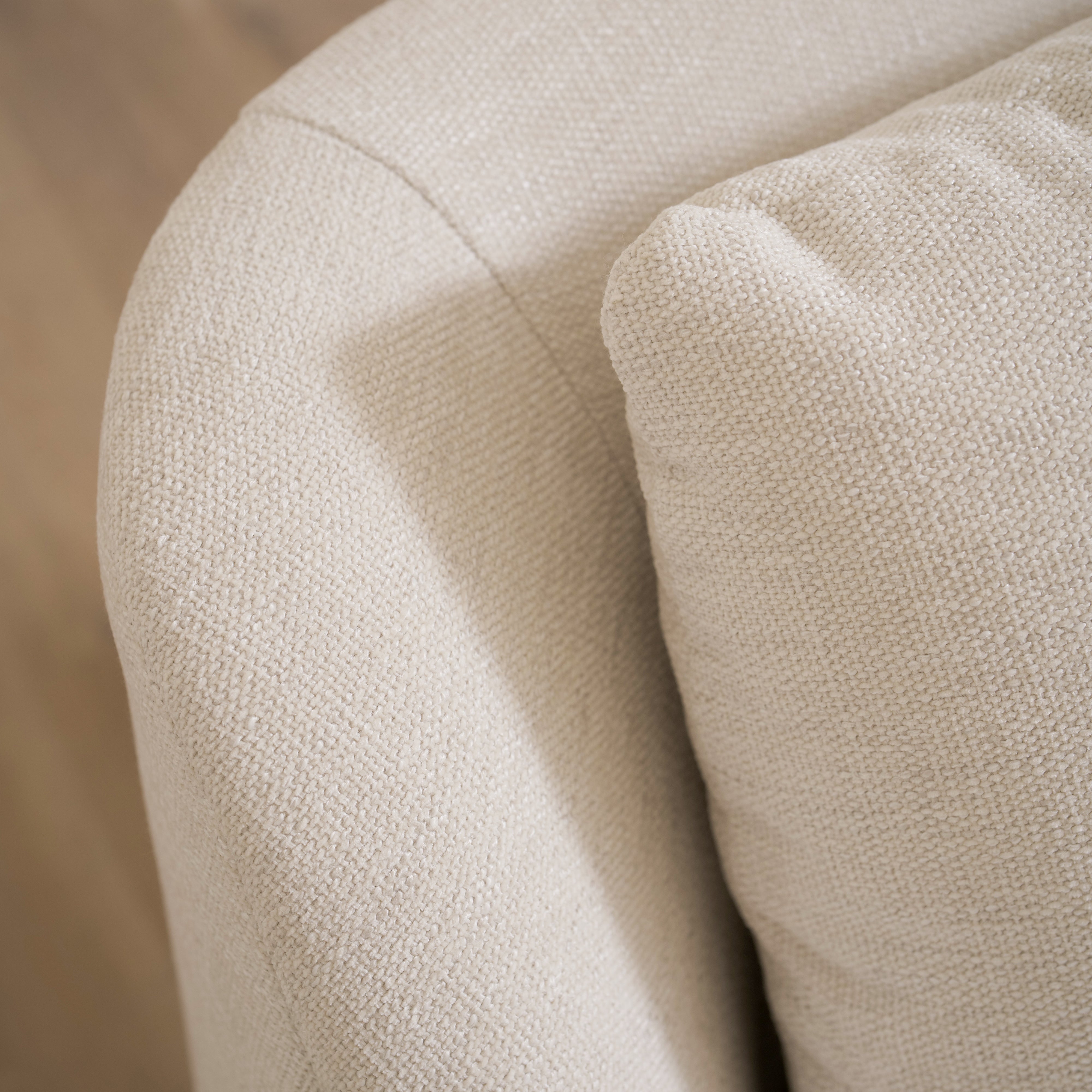 As Shown: 35"L x 39"D x 33"H | Style: Upholstered | Fabric: Rayna Frost | Base: Swivel | Finish: N/A