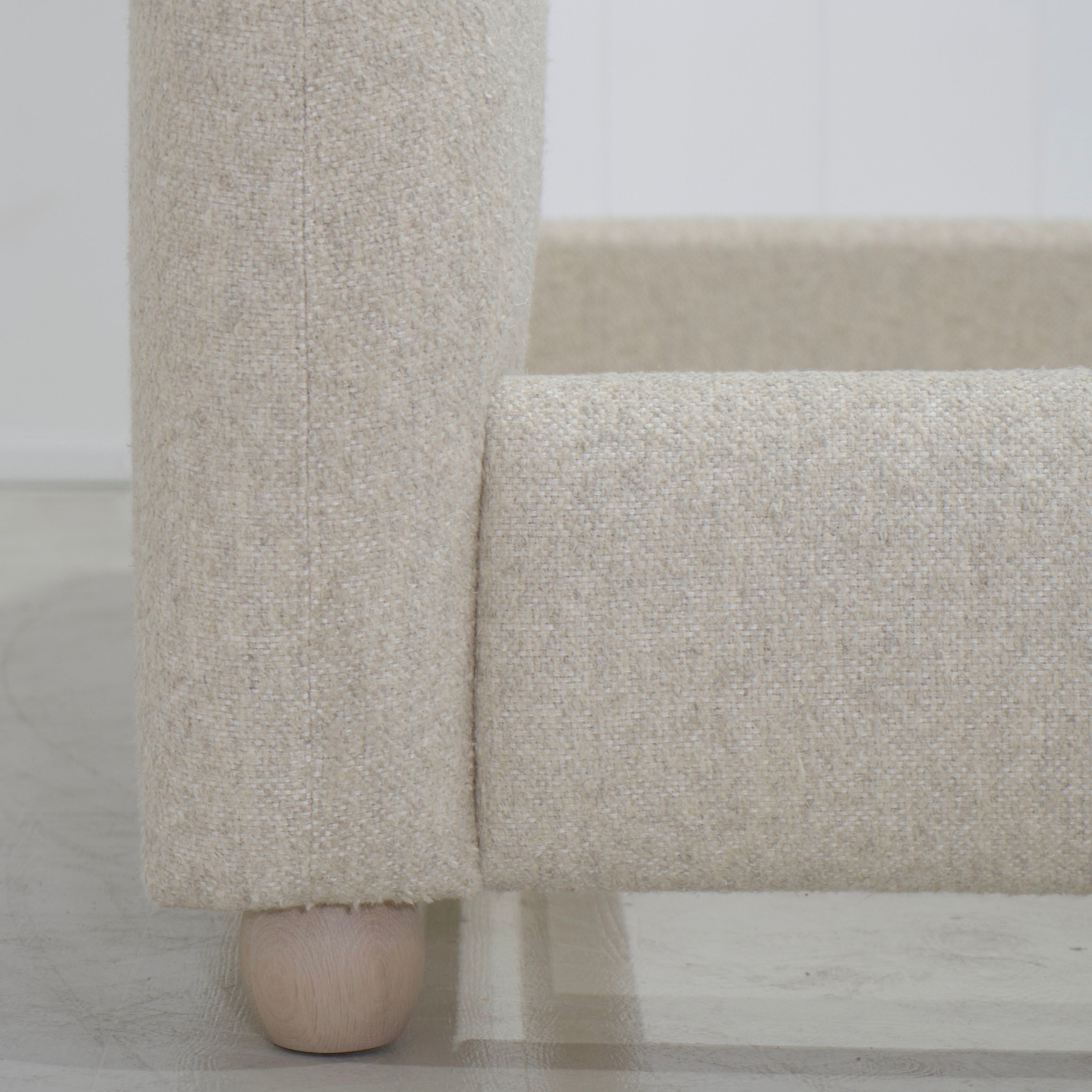 As Shown: in Berber Natural. Oak finished in Mint White Natural.