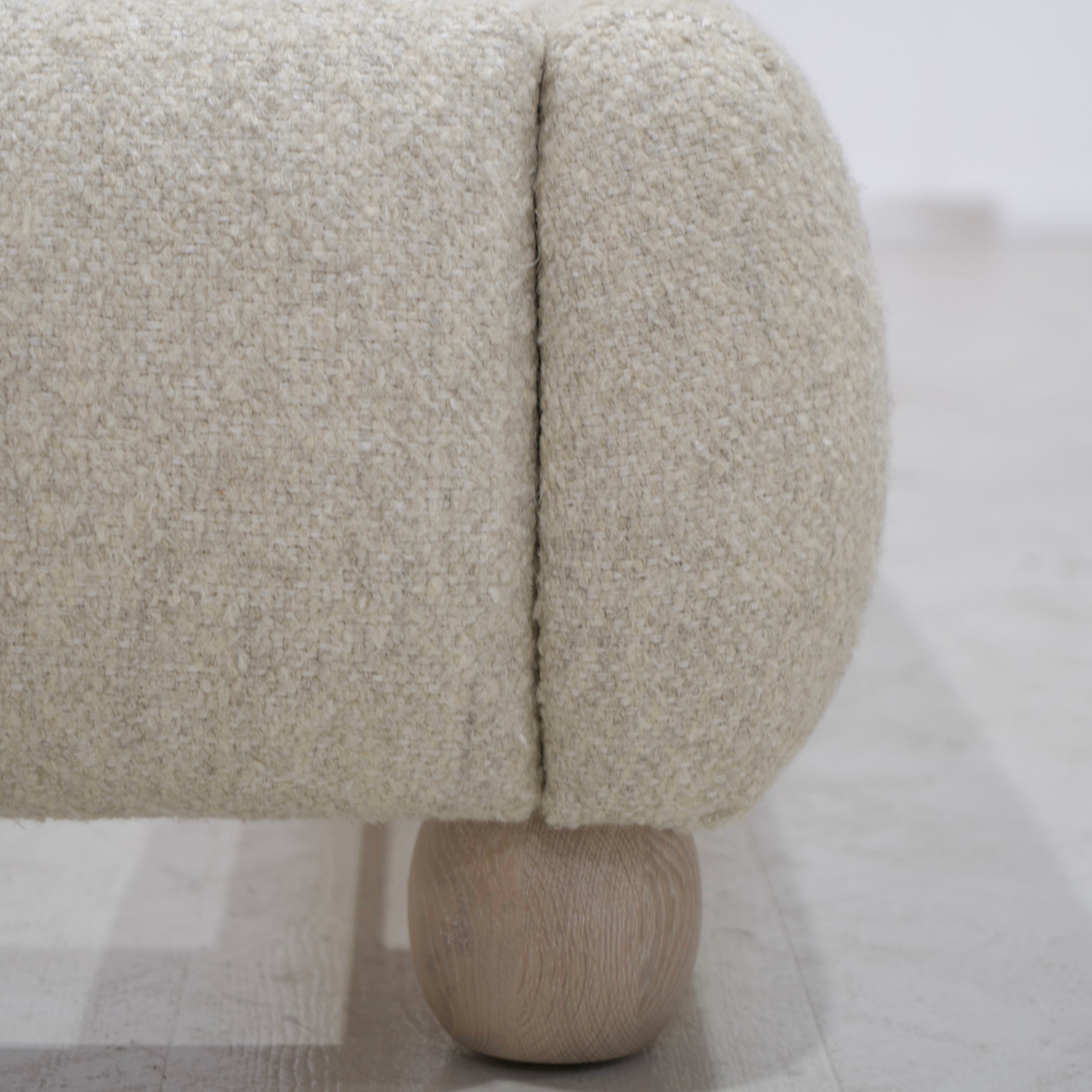 As Shown: in Berber Natural. Oak finished in Mint White Natural.