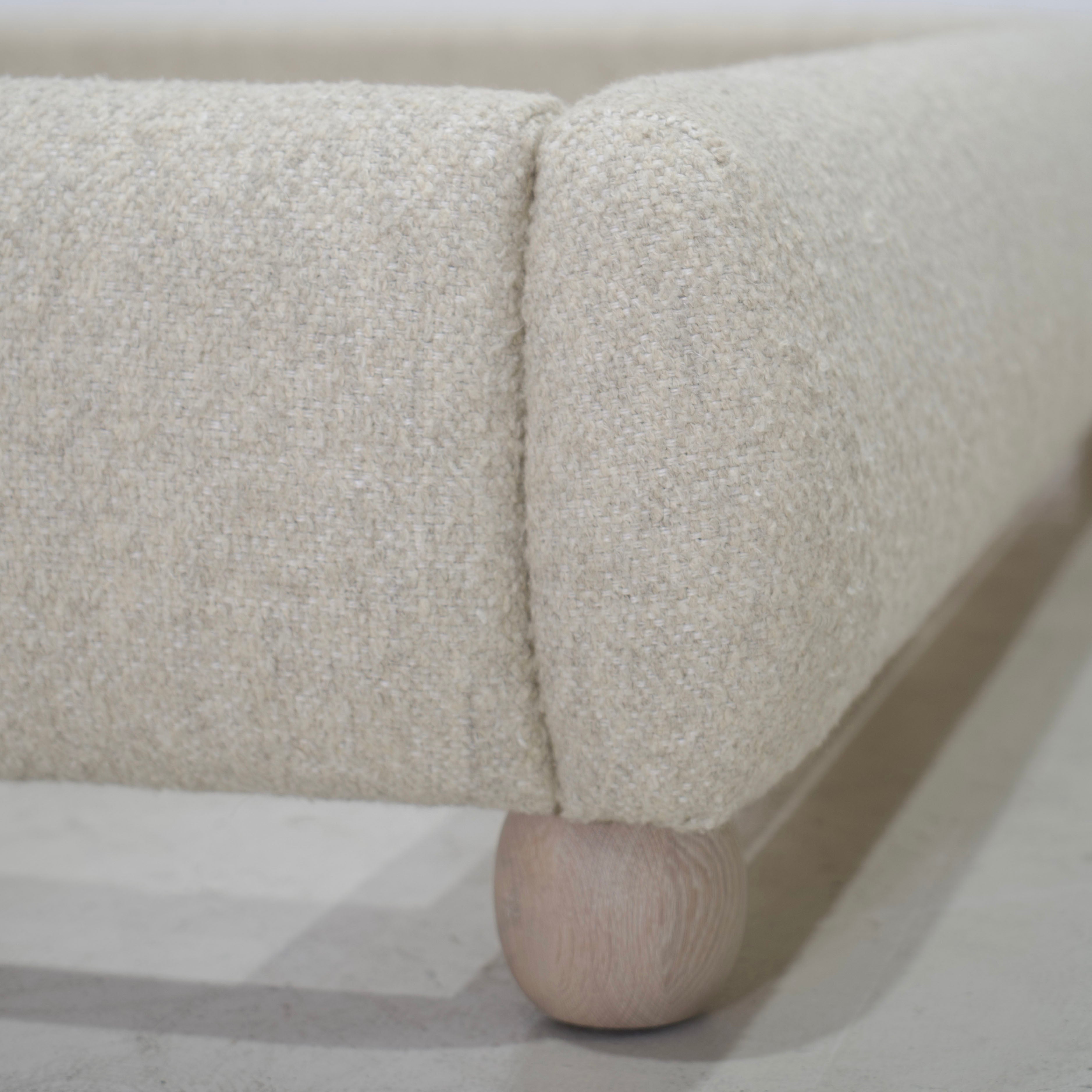 As Shown: in Berber Natural. Oak finished in Mint White Natural.