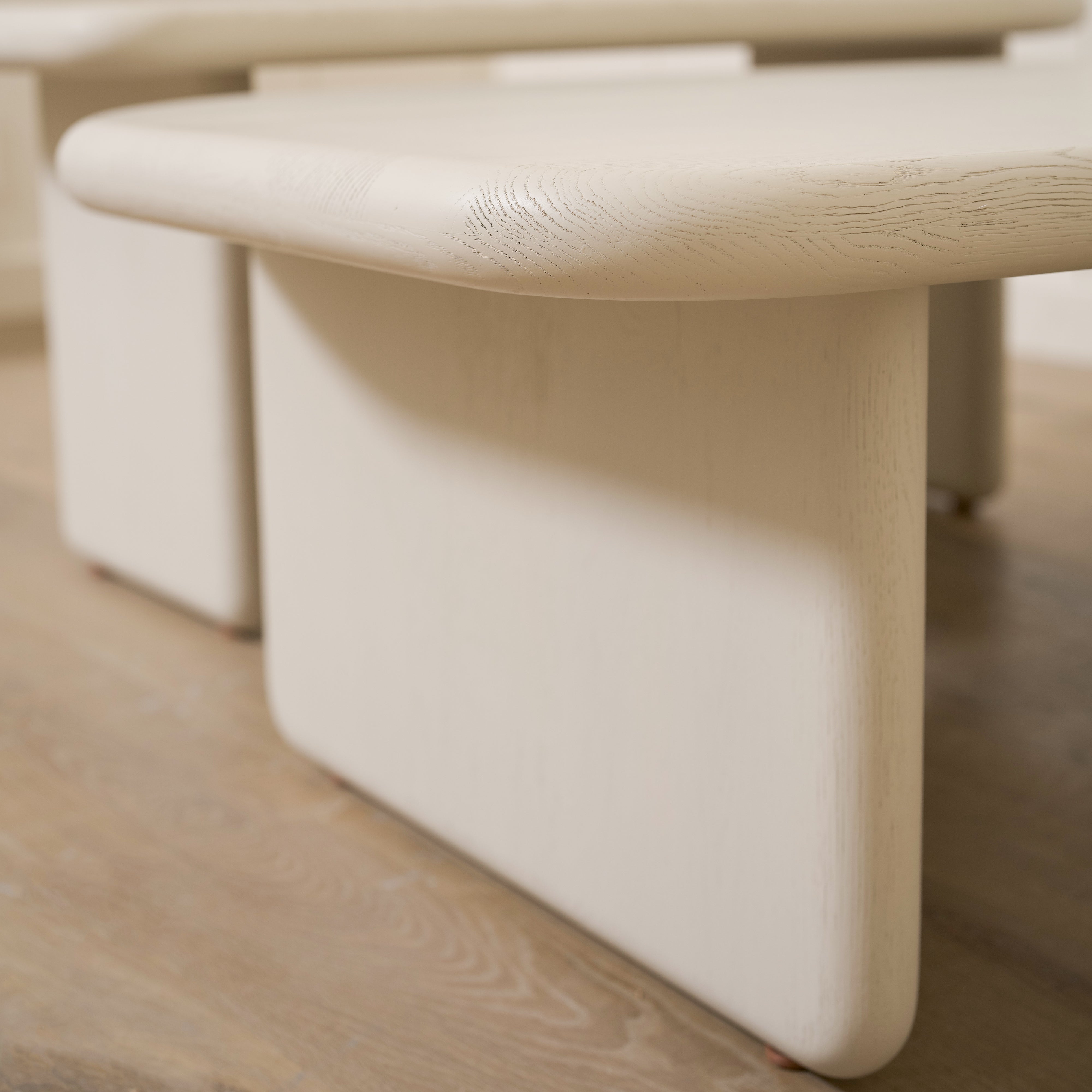 As Shown: Small - Tall: 38.5"W x 21.5"D x 17"H; Short: 46"W x 30.5"D x 14.5"H | Material: Solid Oak | Finish: Wirebrushed Edgecomb Grey