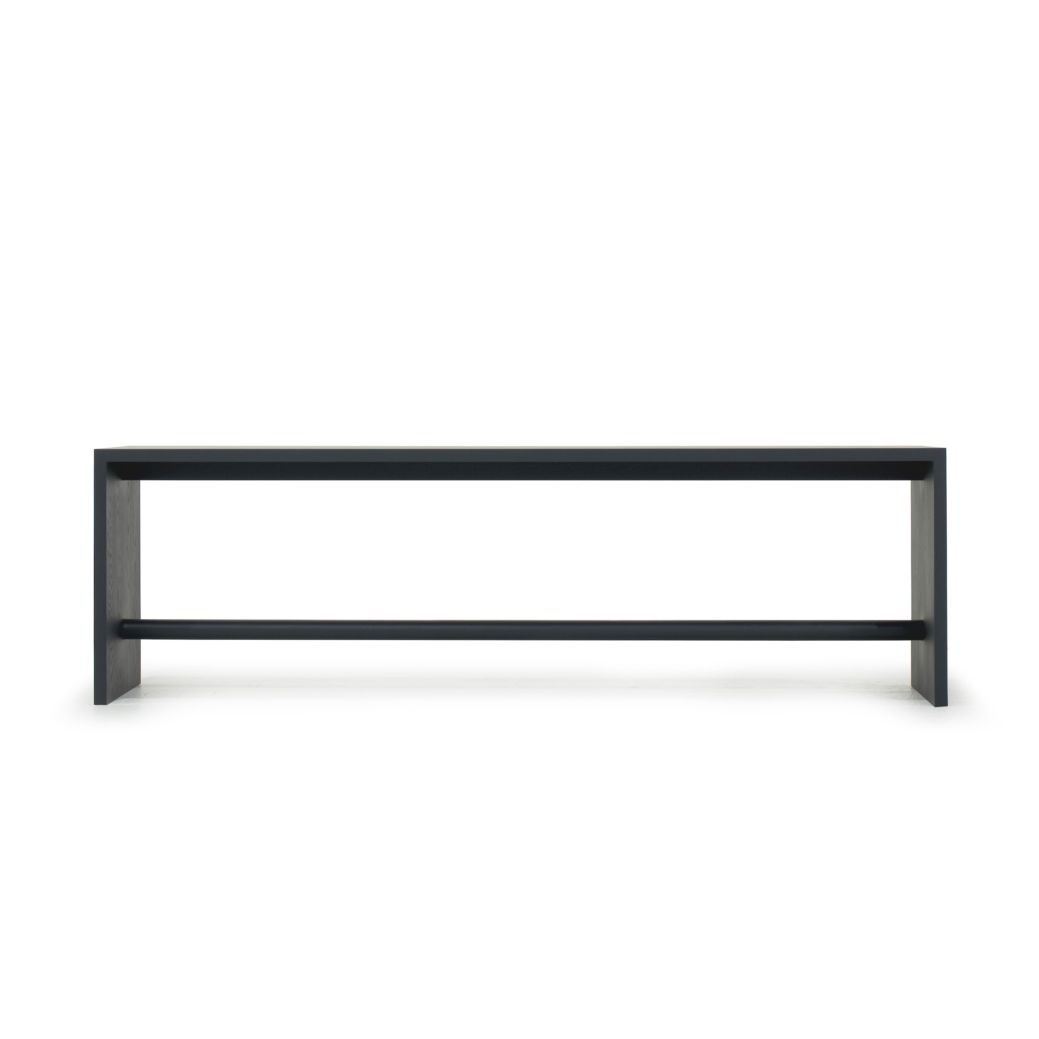 As Shown: 120"W x 24"D x 36"H | Material: Ash | Finish: Wire Brushed Black