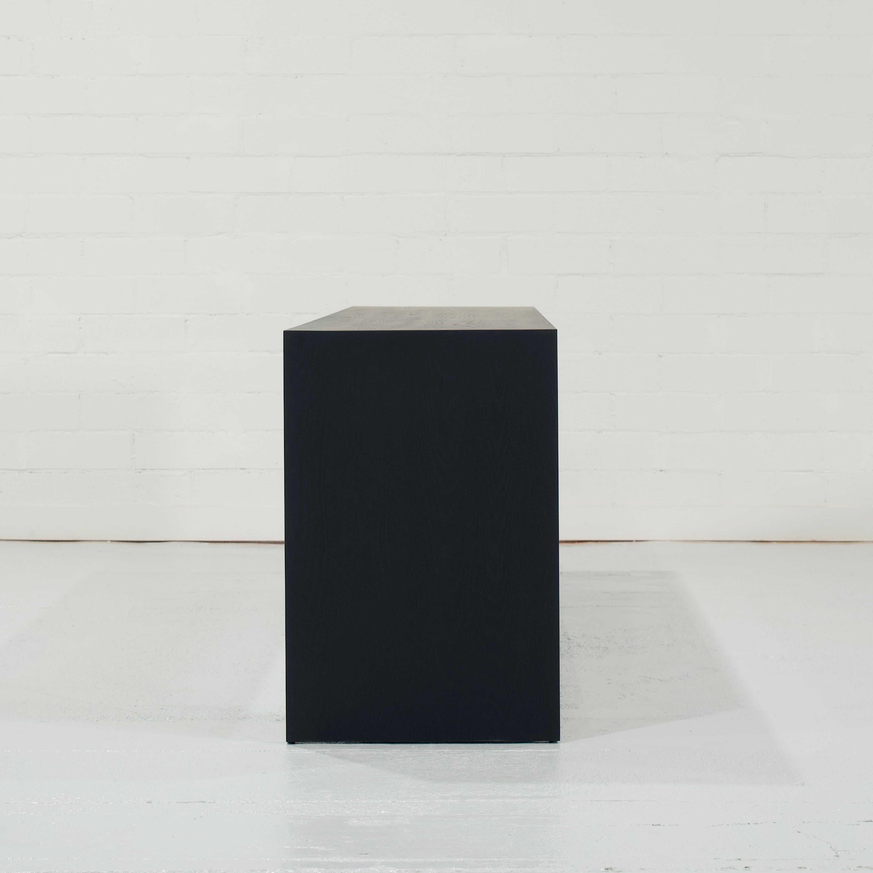 As Shown: 120"W x 24"D x 36"H | Material: Ash | Finish: Wire Brushed Black